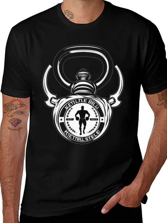 Kettlebell Stele Graphic T-Shirt - Fitness Apparel