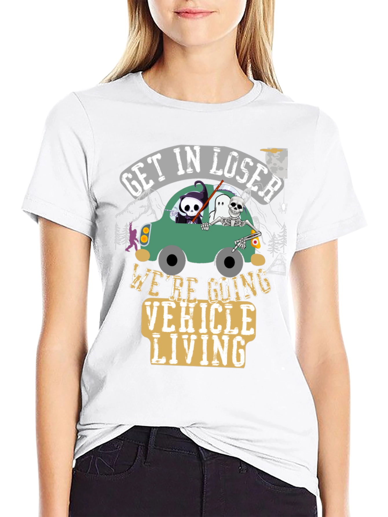 Get In Loser Halloween Vehicle Living T-Shirt