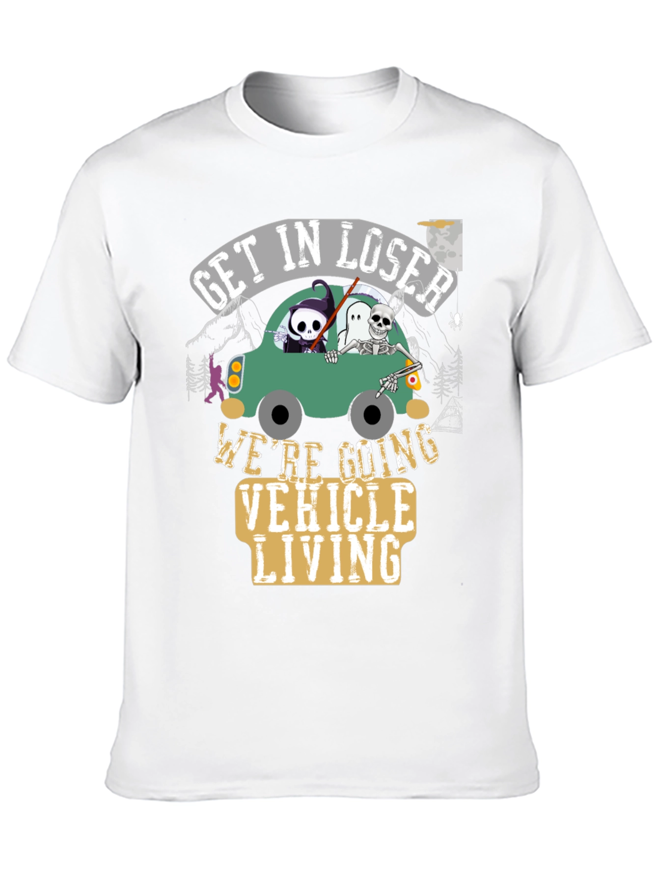 Get In Loser Halloween Vehicle Living T-Shirt