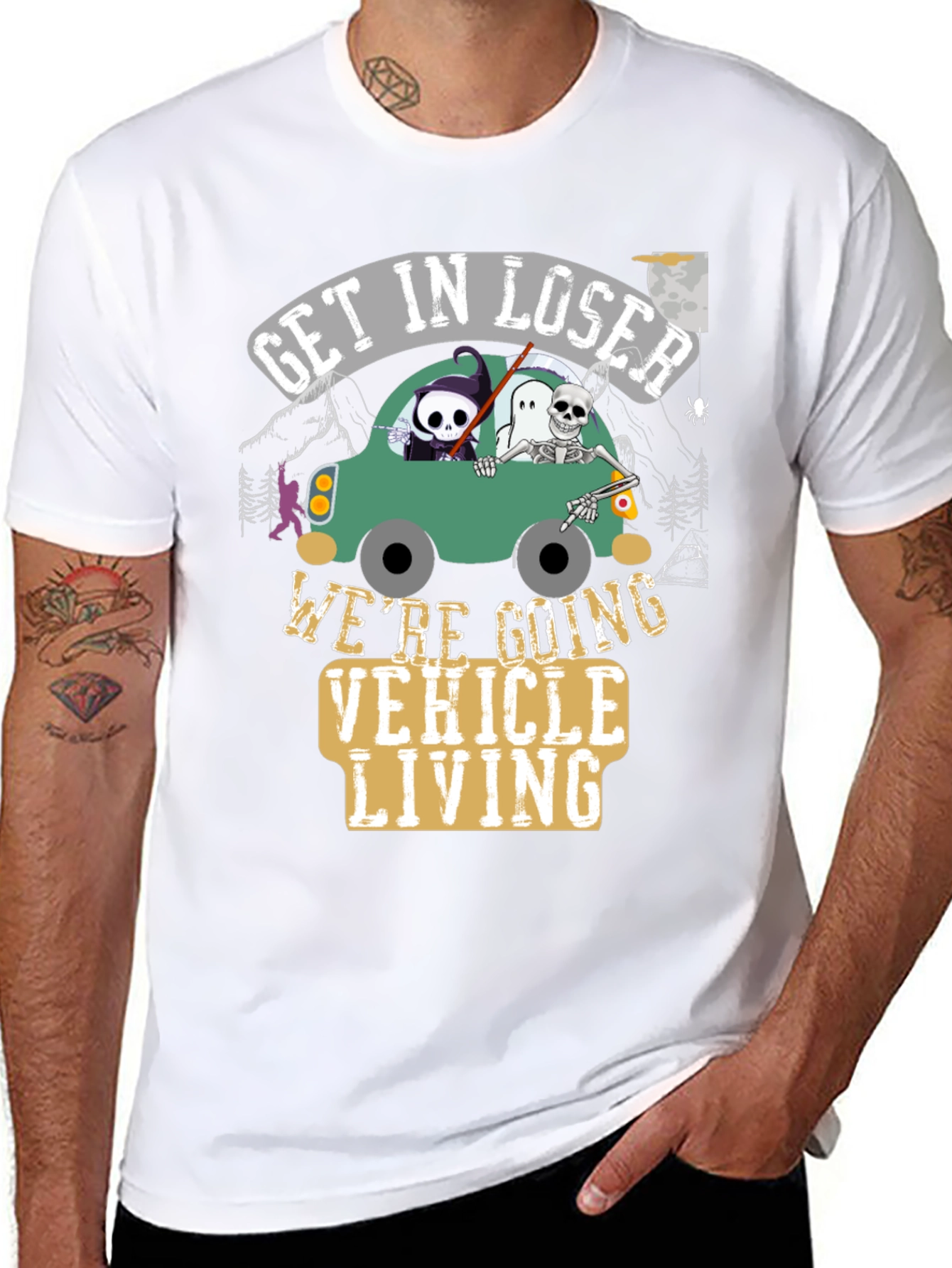Get In Loser Halloween Vehicle Living T-Shirt
