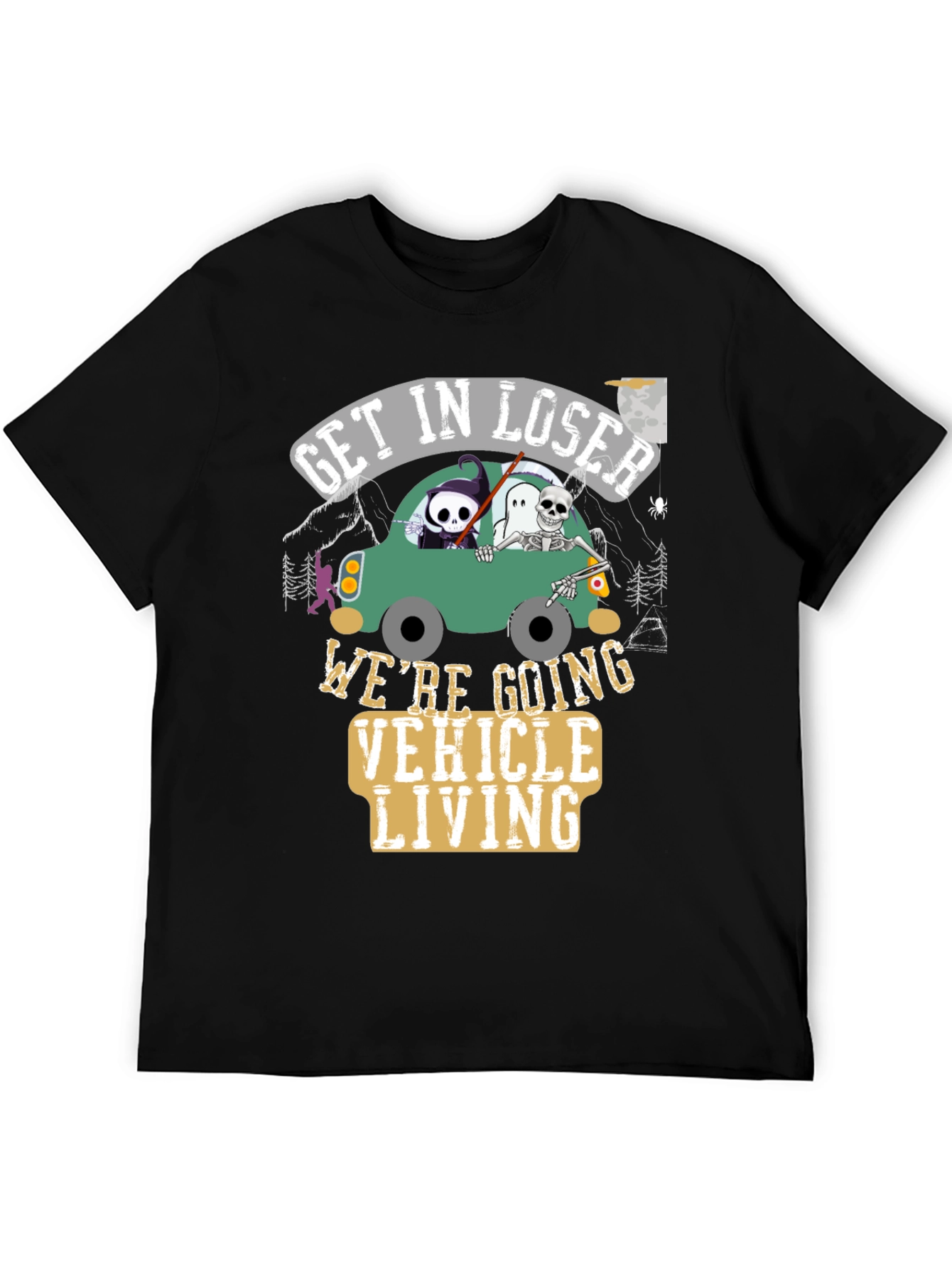 Get In Loser Halloween Vehicle Living T-Shirt