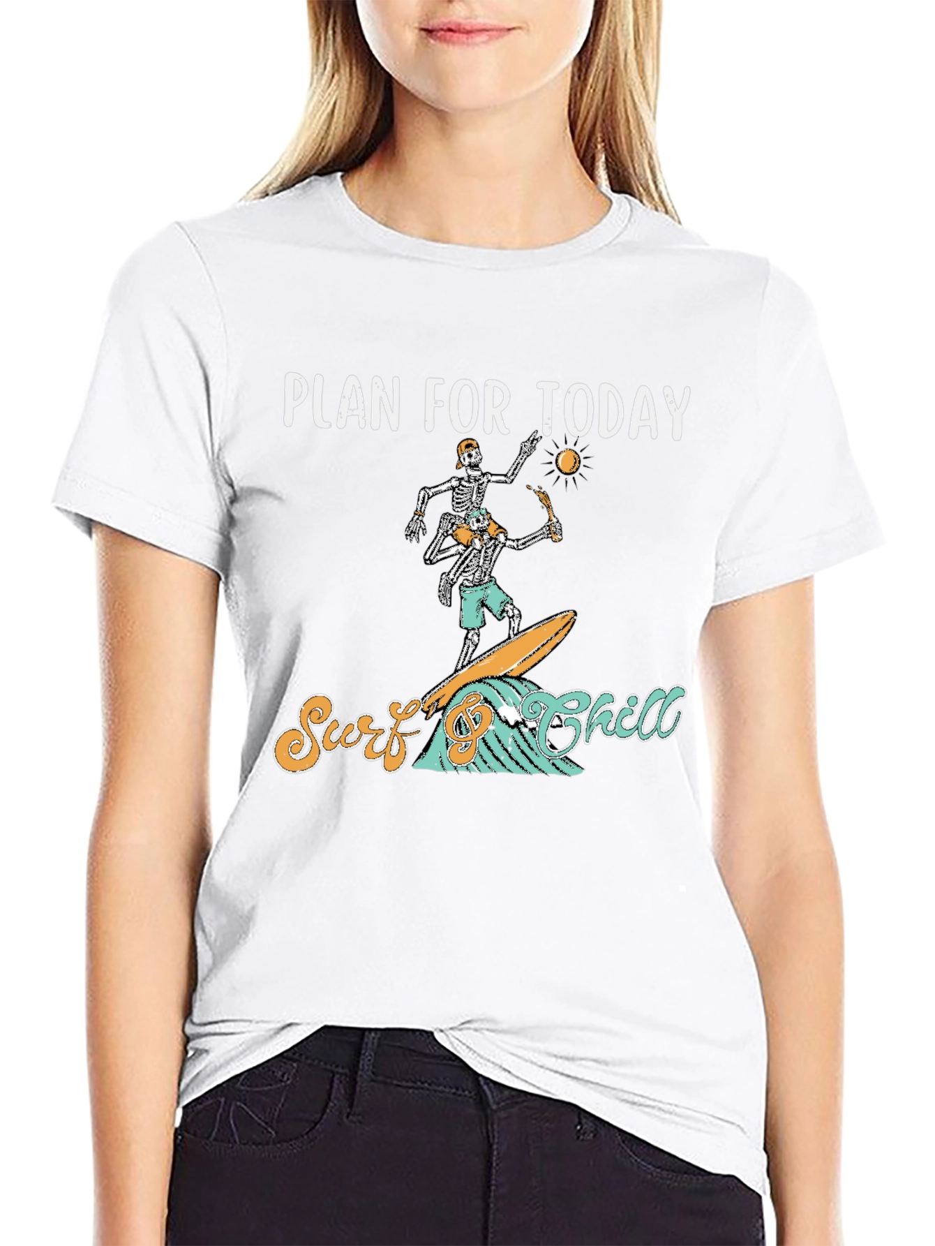 Surf Chill Skeleton Graphic Tee