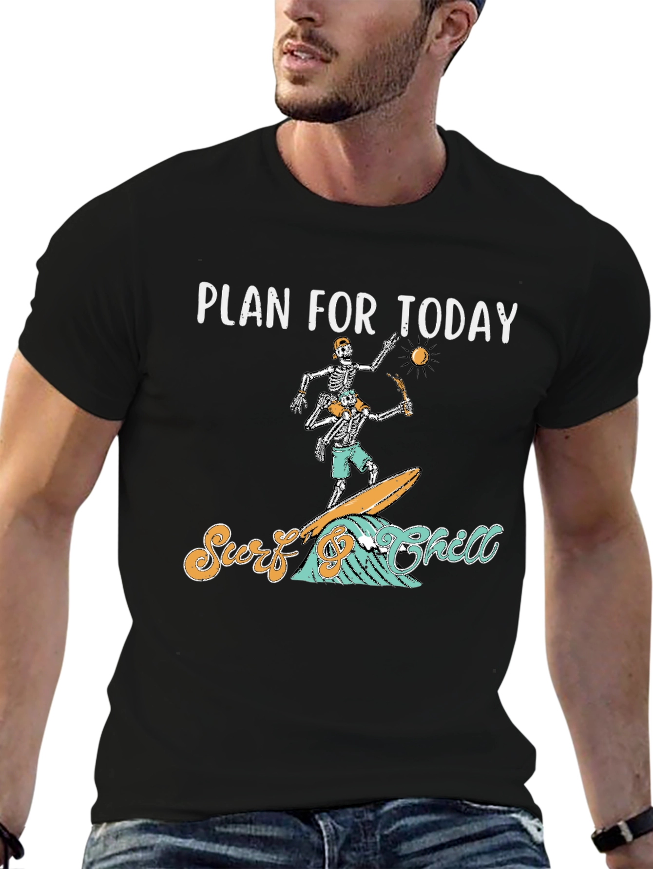 Surf Chill Skeleton Graphic Tee