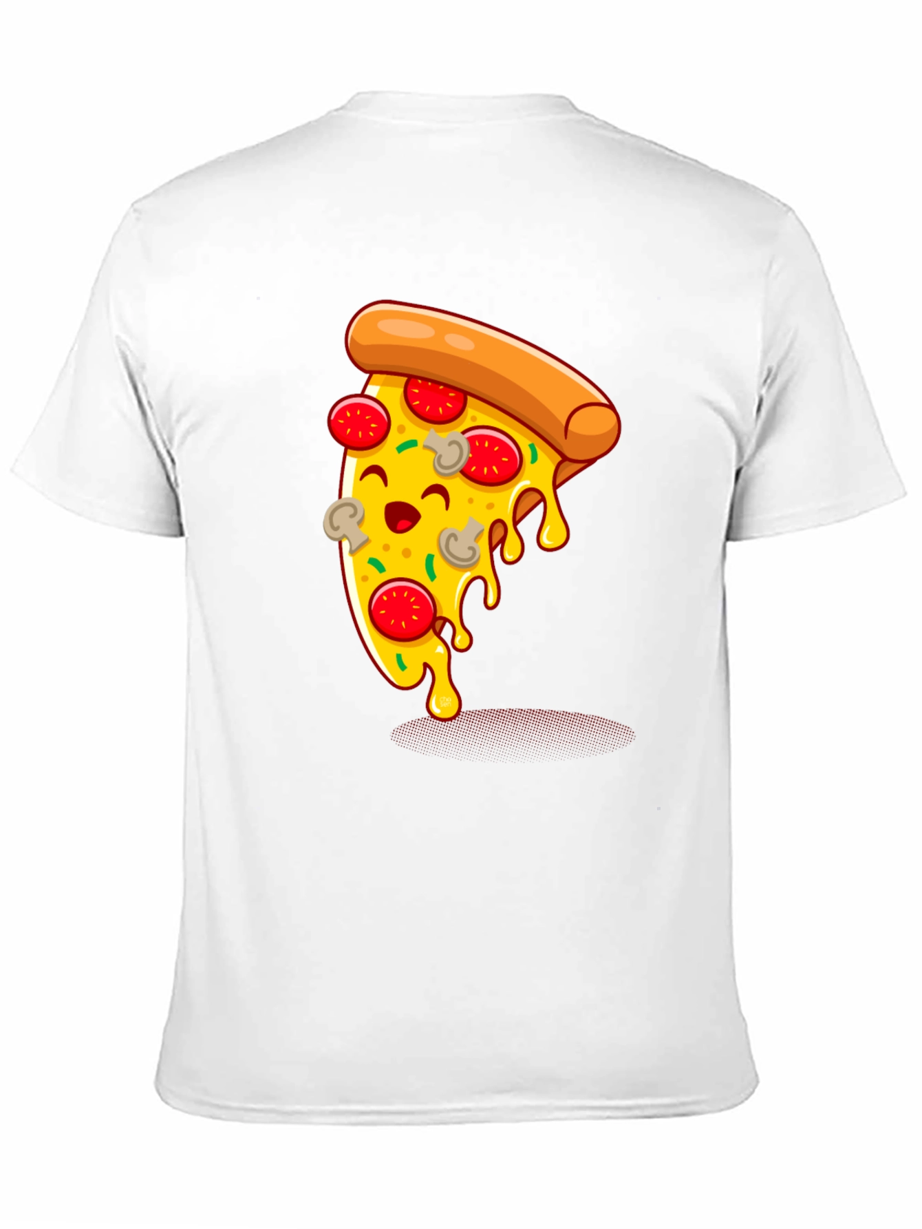 Cartoon Pizza Slice Graphic Tee - Unisex