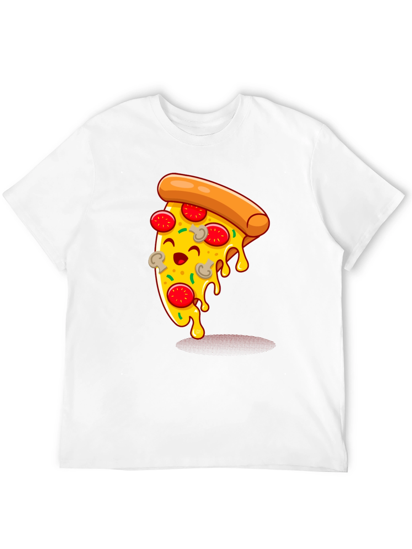 Cartoon Pizza Slice Graphic Tee - Unisex