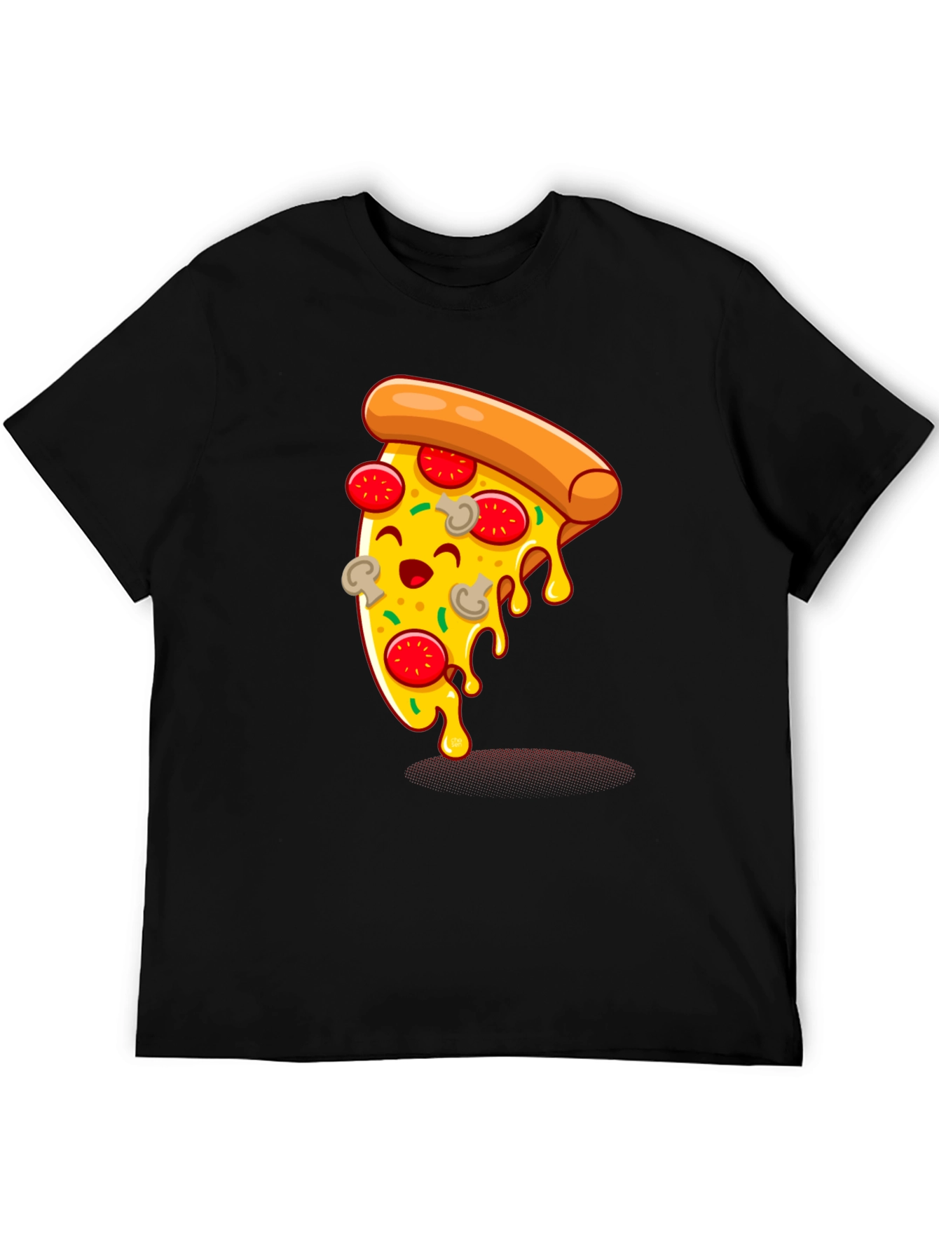 Cartoon Pizza Slice Graphic Tee - Unisex