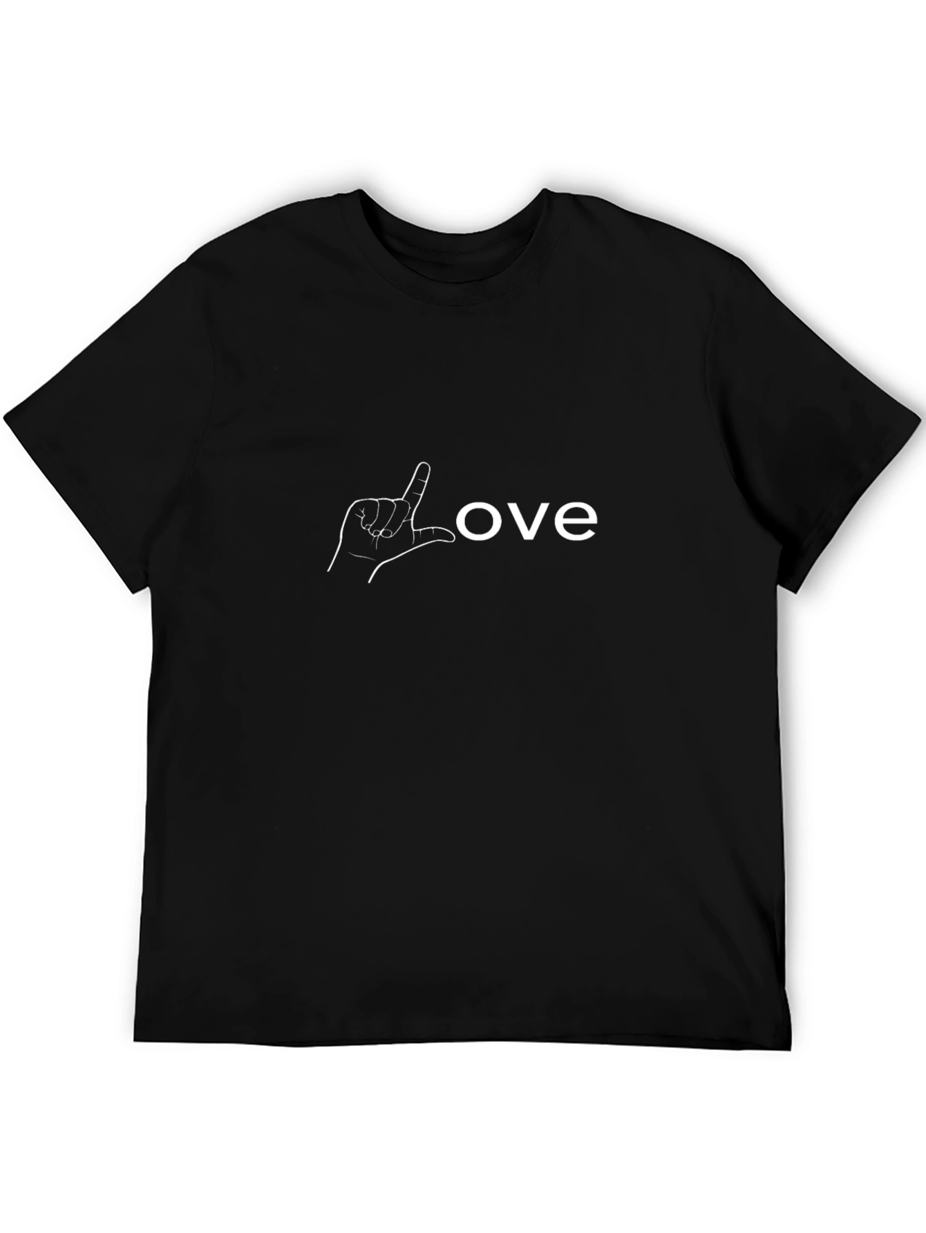Love Sign Language Black T-Shirt