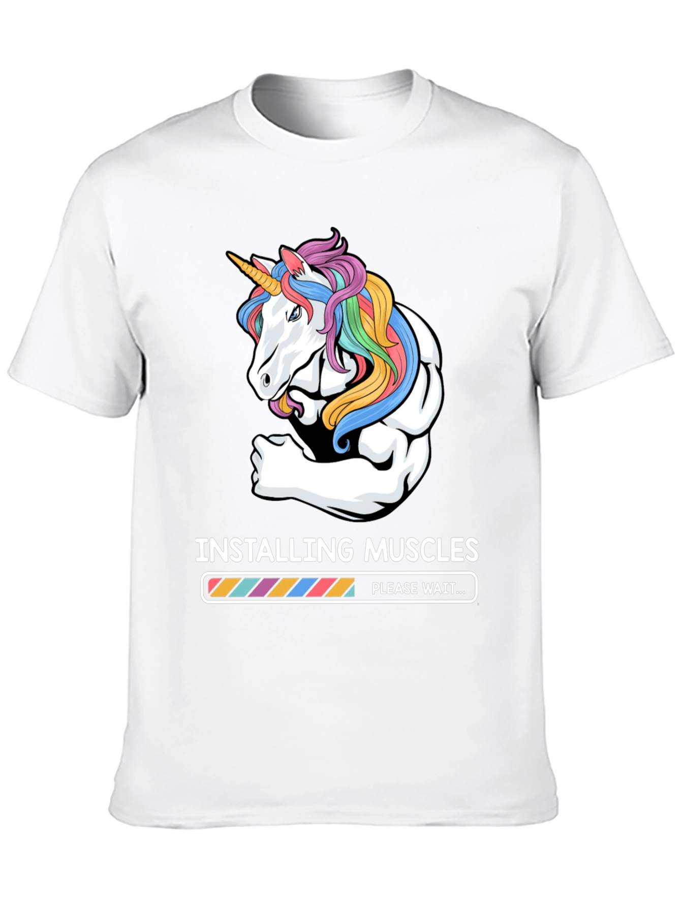 Unicorn Muscle Loading Black T-Shirt