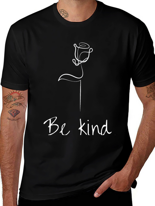 Be Kind Rose Graphic Tee - Soft Cotton Comfort