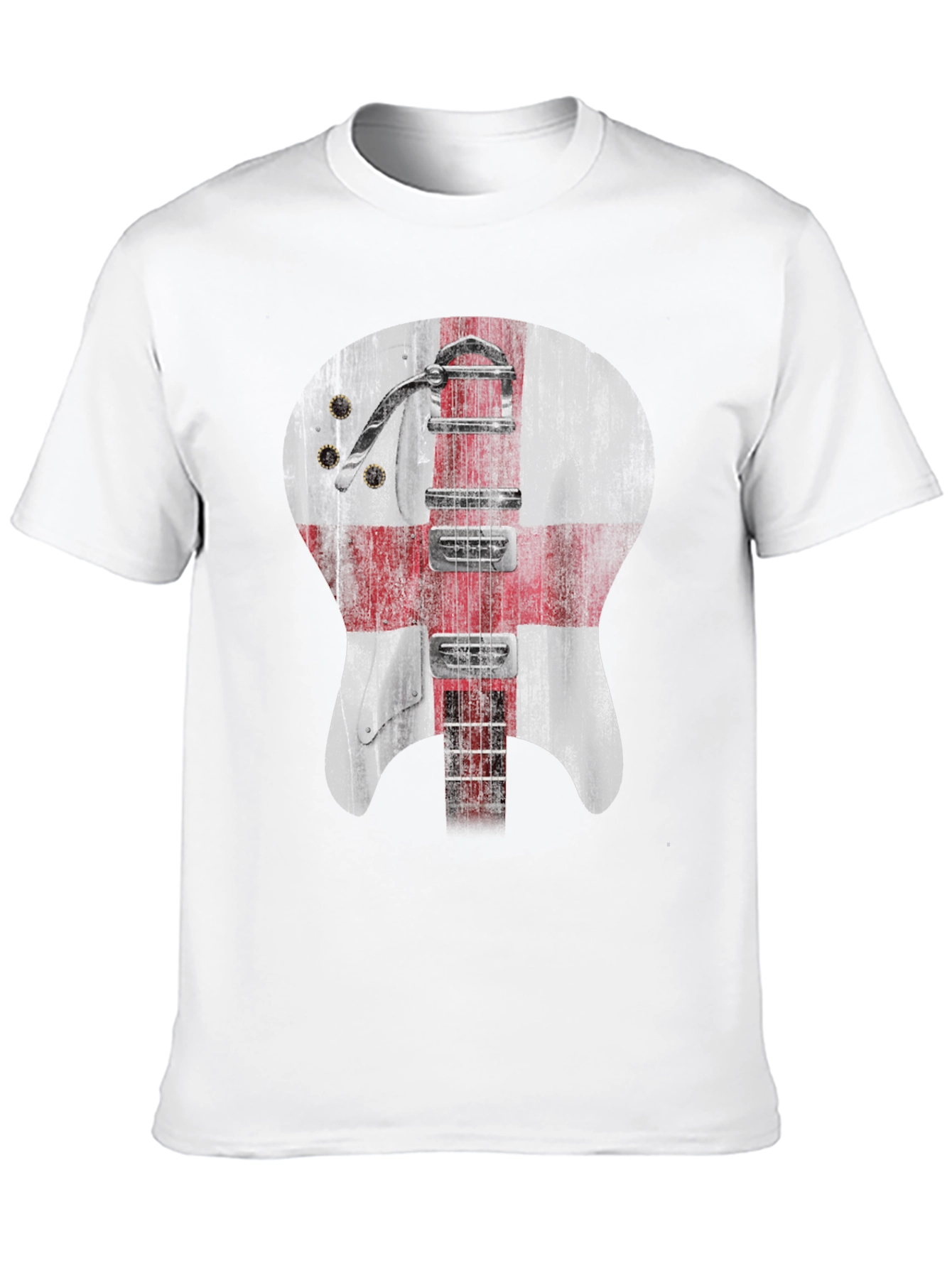 England Flag Guitar Graphic Tee - Black