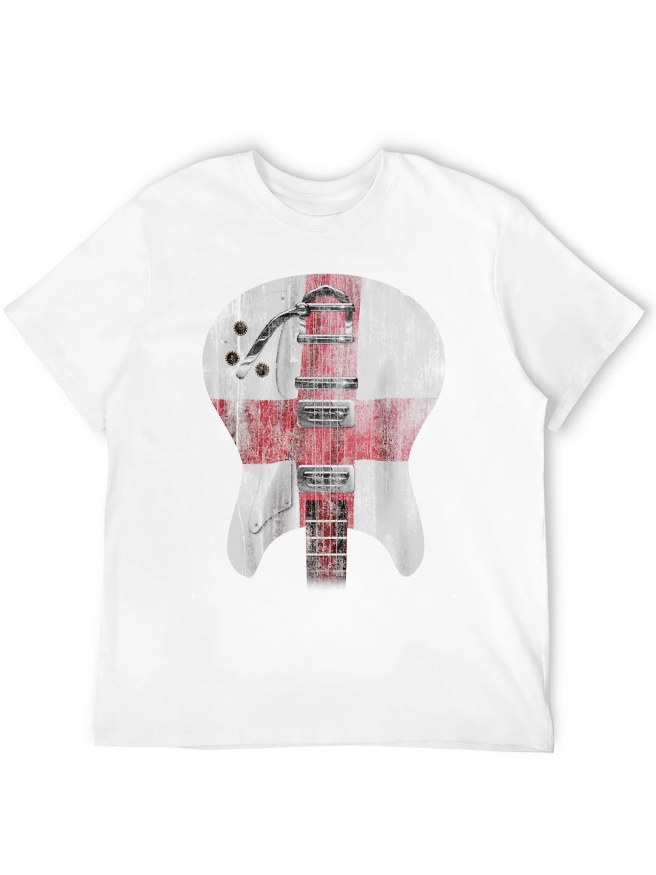 England Flag Guitar Graphic Tee - Black