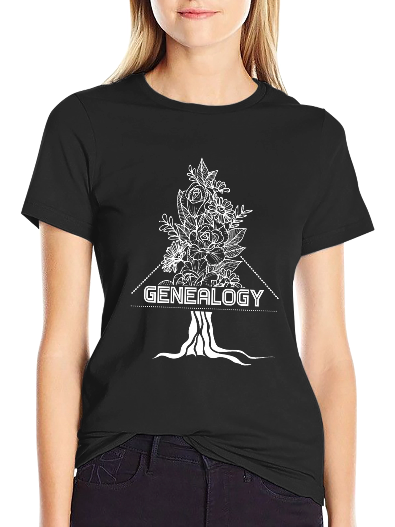 Genealogy Floral Tree T-Shirt - Family Roots Tee