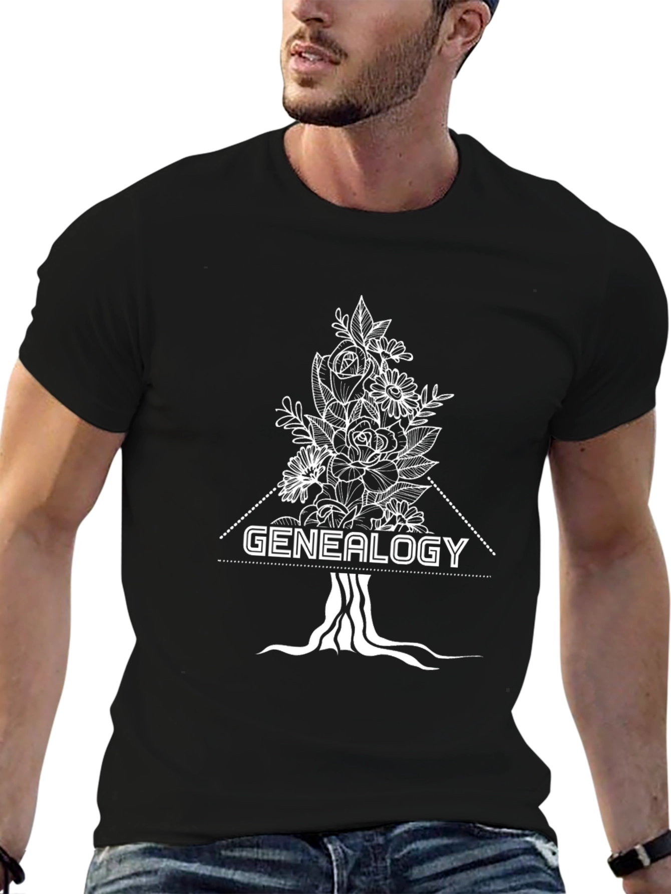 Genealogy Floral Tree T-Shirt - Family Roots Tee