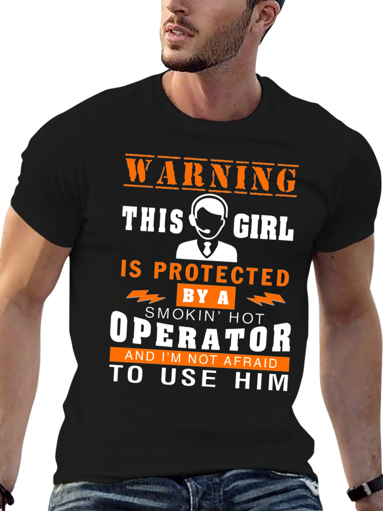 Warning Protected by an Operator T-Shirt