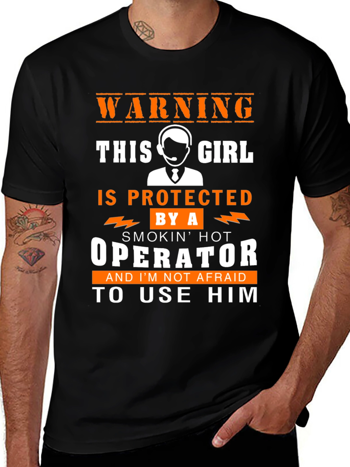 Warning Protected by an Operator T-Shirt