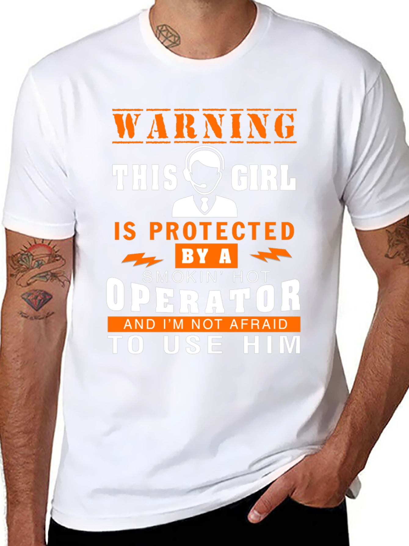 Warning Protected by an Operator T-Shirt