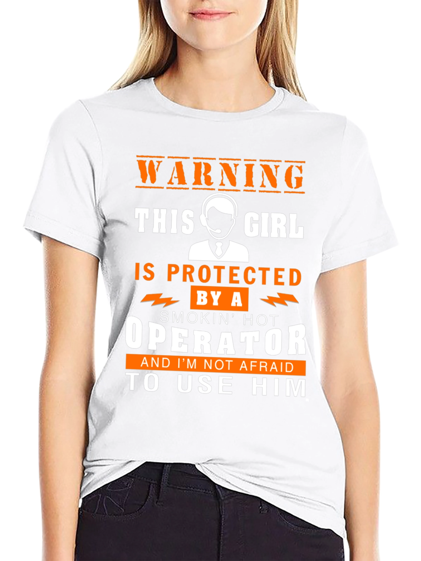 Warning Protected by an Operator T-Shirt