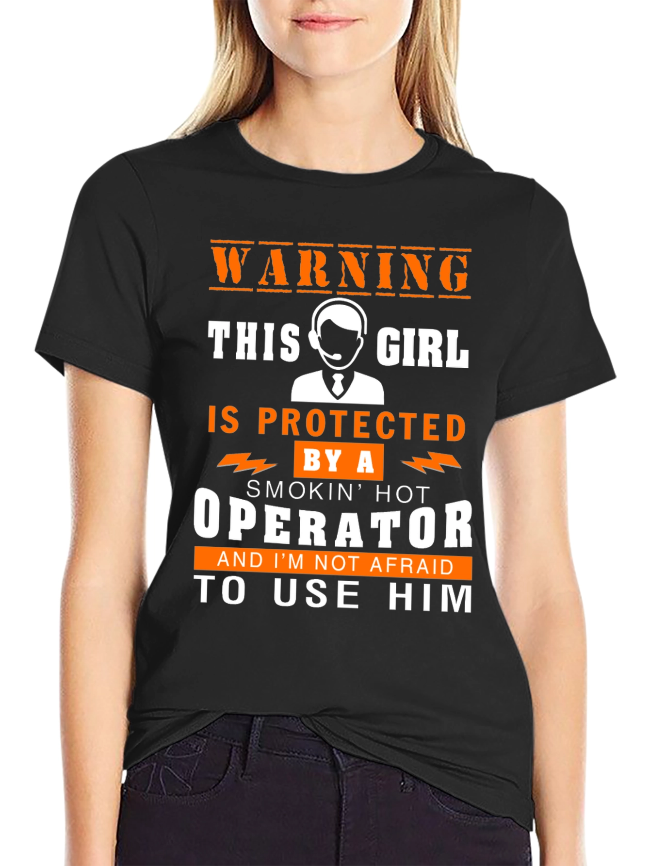 Warning Protected by an Operator T-Shirt