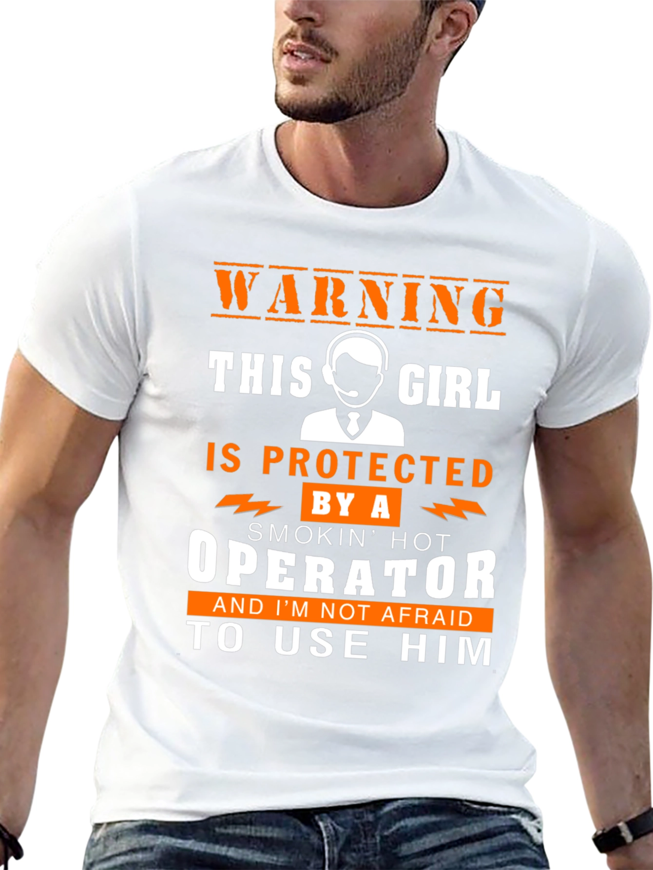 Warning Protected by an Operator T-Shirt