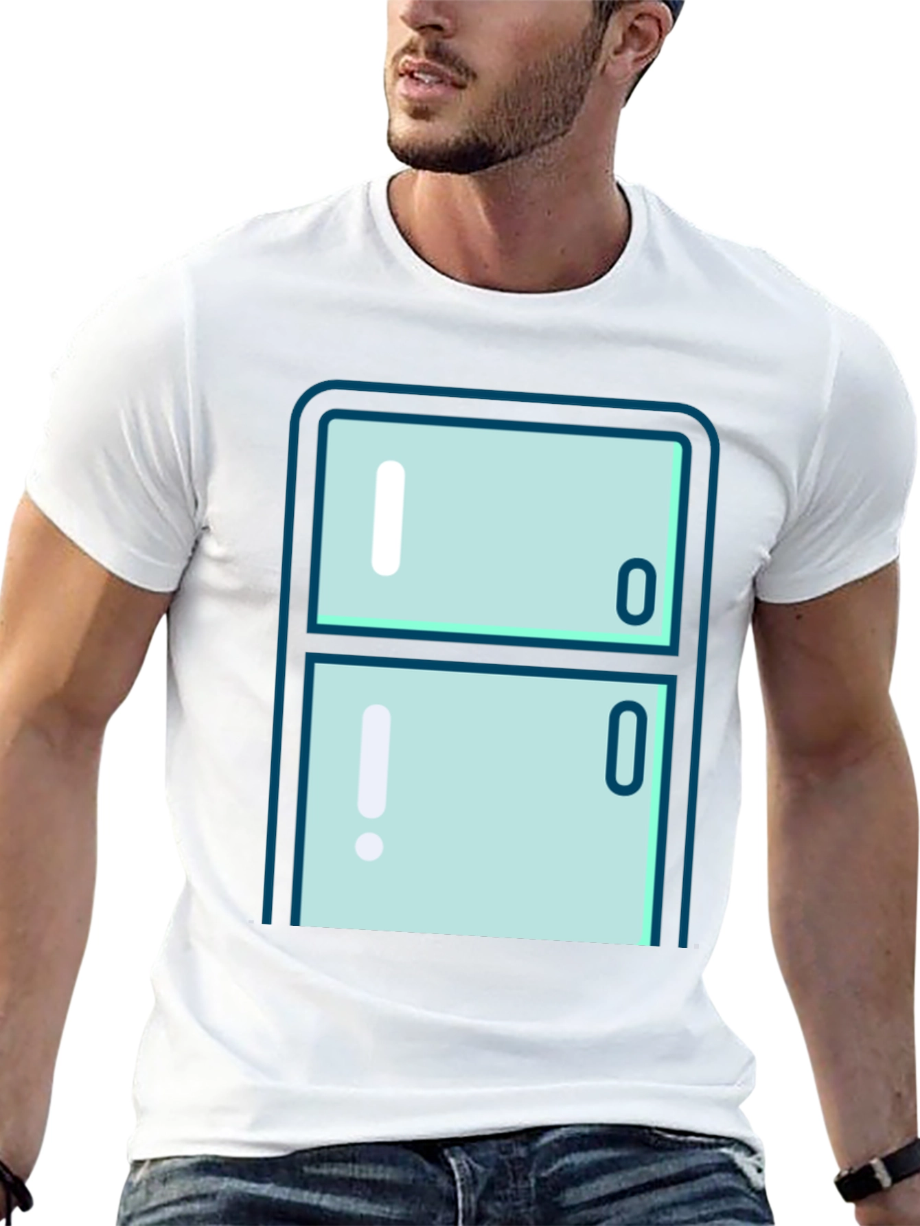 Cool Refrigerator Graphic T-Shirt - Black Cotton Tee