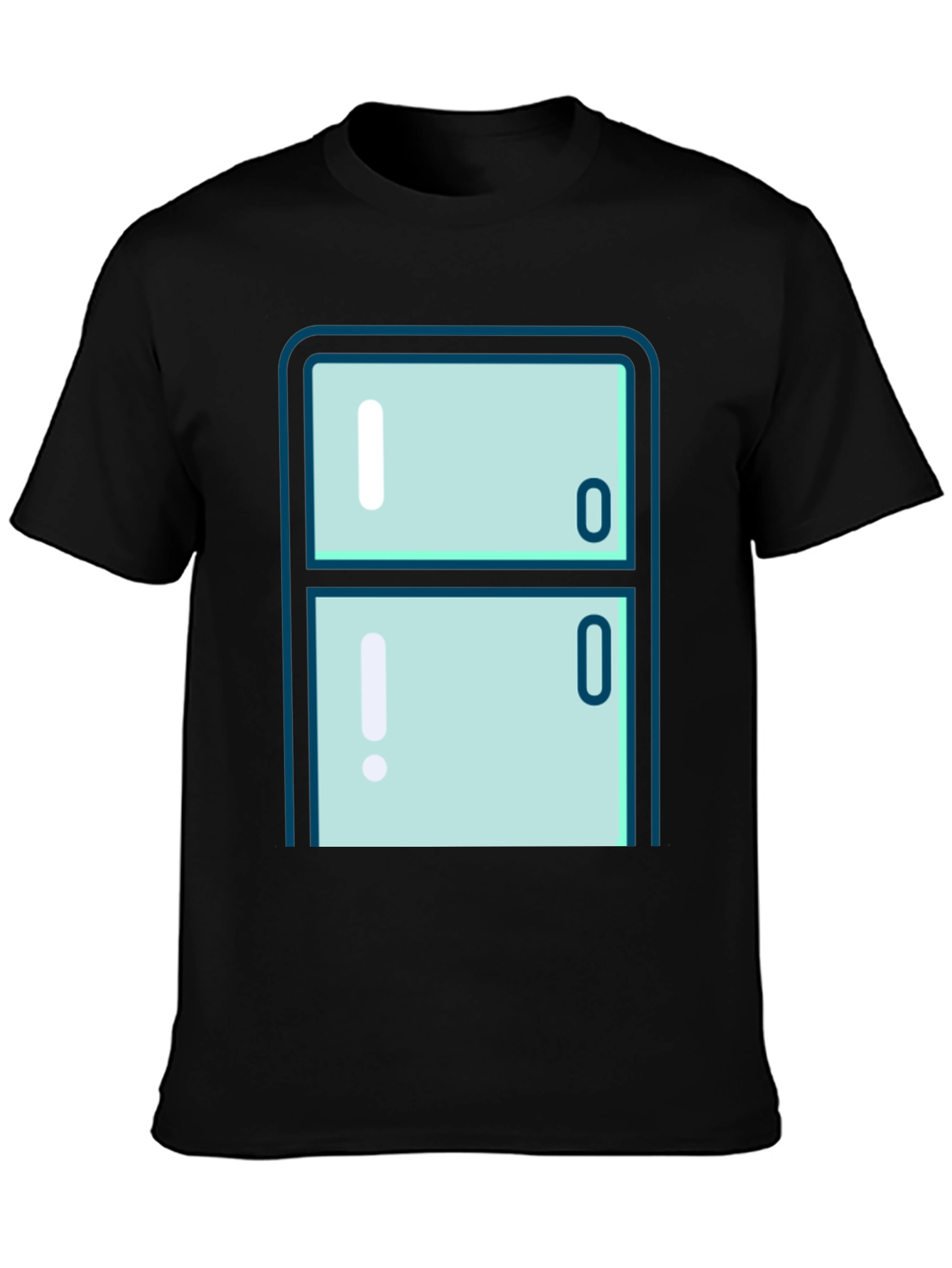 Cool Refrigerator Graphic T-Shirt - Black Cotton Tee