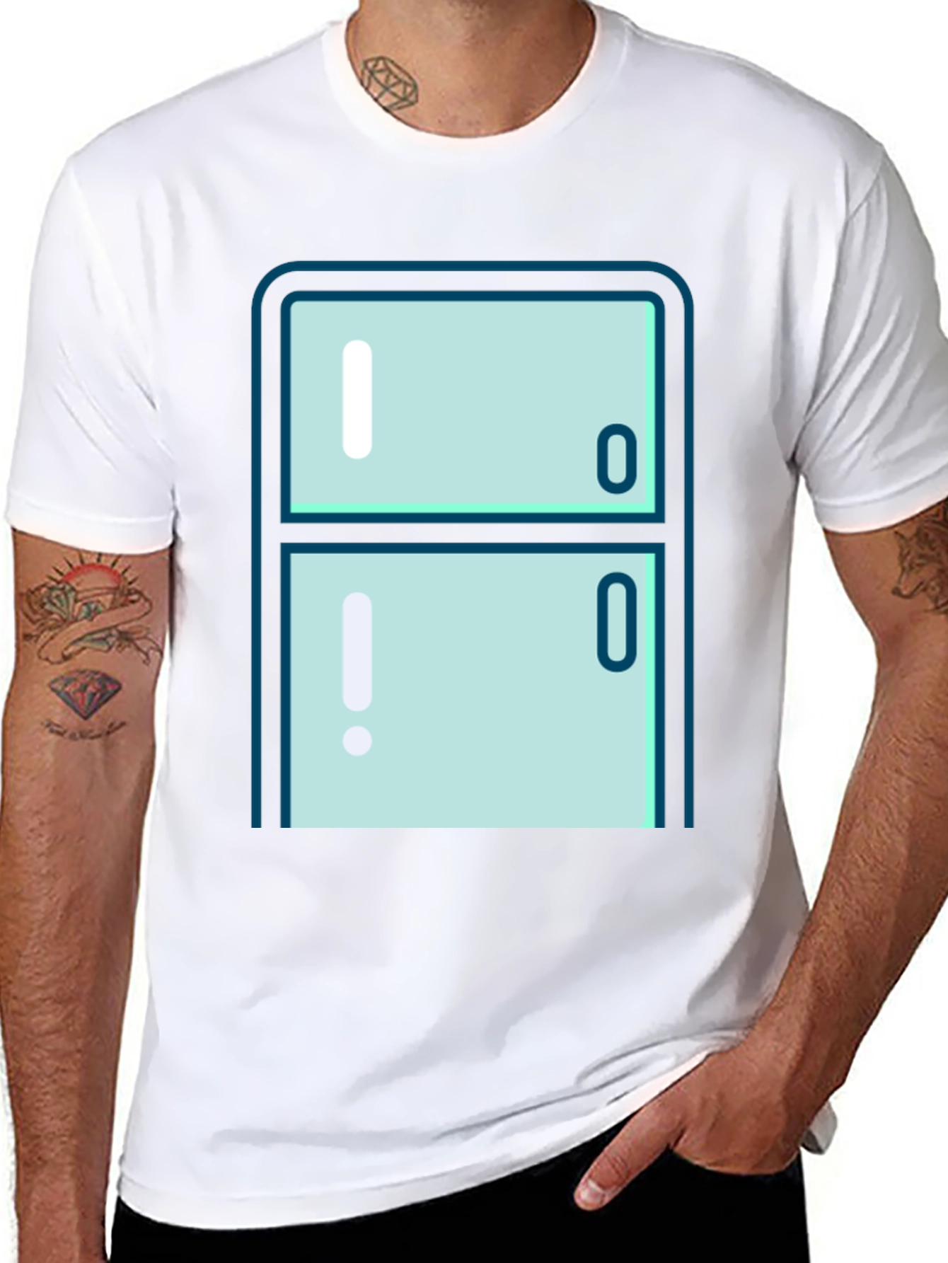 Cool Refrigerator Graphic T-Shirt - Black Cotton Tee