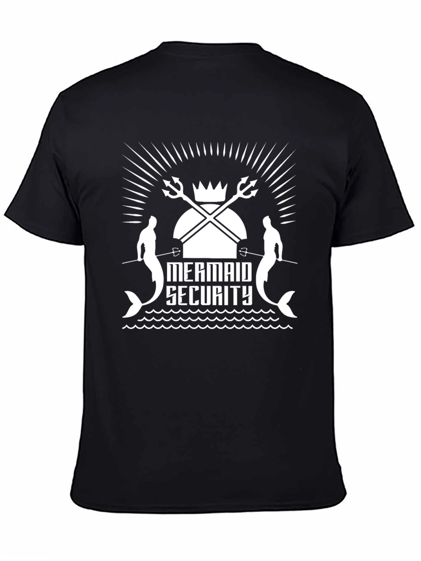 Mermaid Security Graphic Black T-Shirt