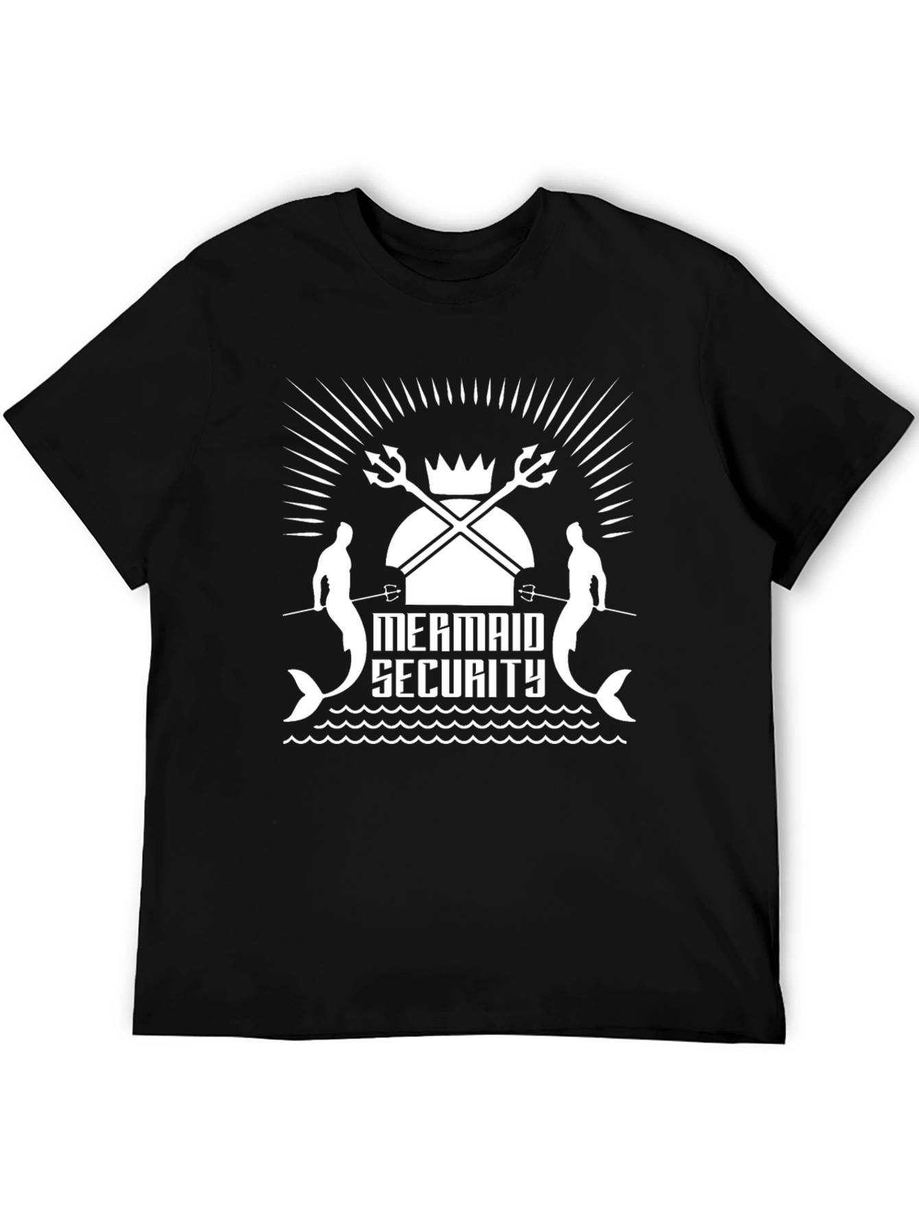 Mermaid Security Graphic Black T-Shirt
