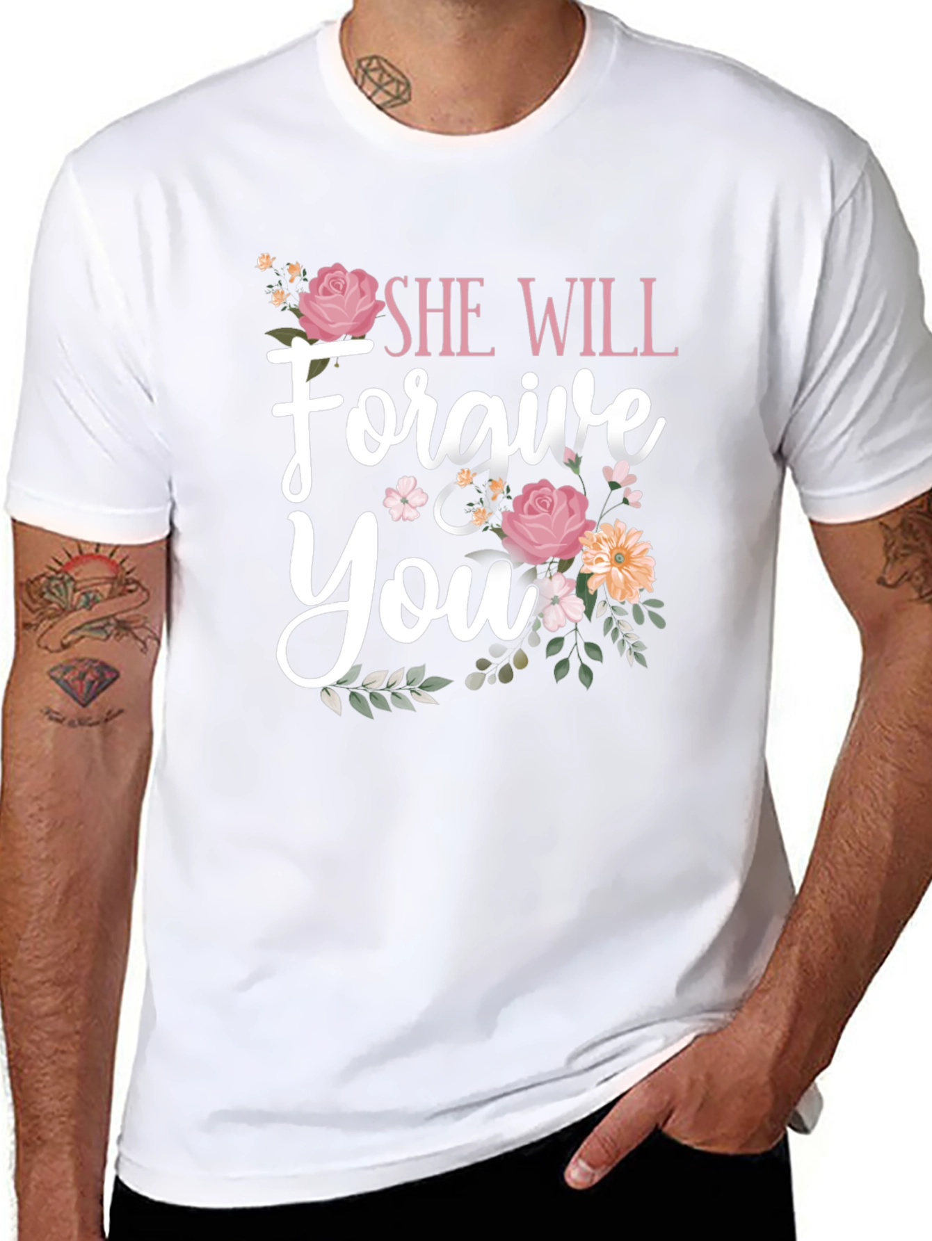 She Will Forgive You Floral Graphic Tee