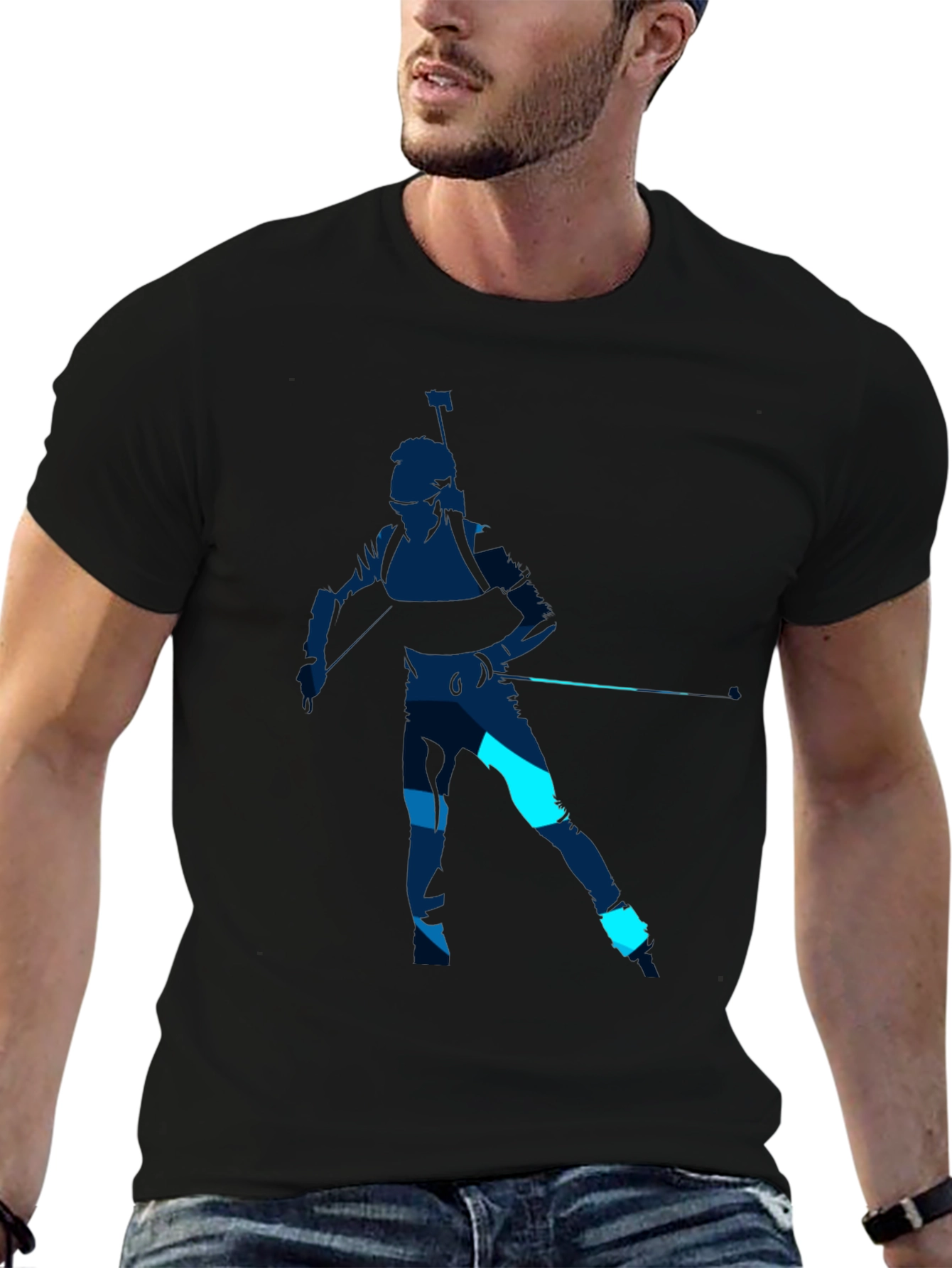Biathlon Silhouette Graphic Tee - Sporty Casual Style