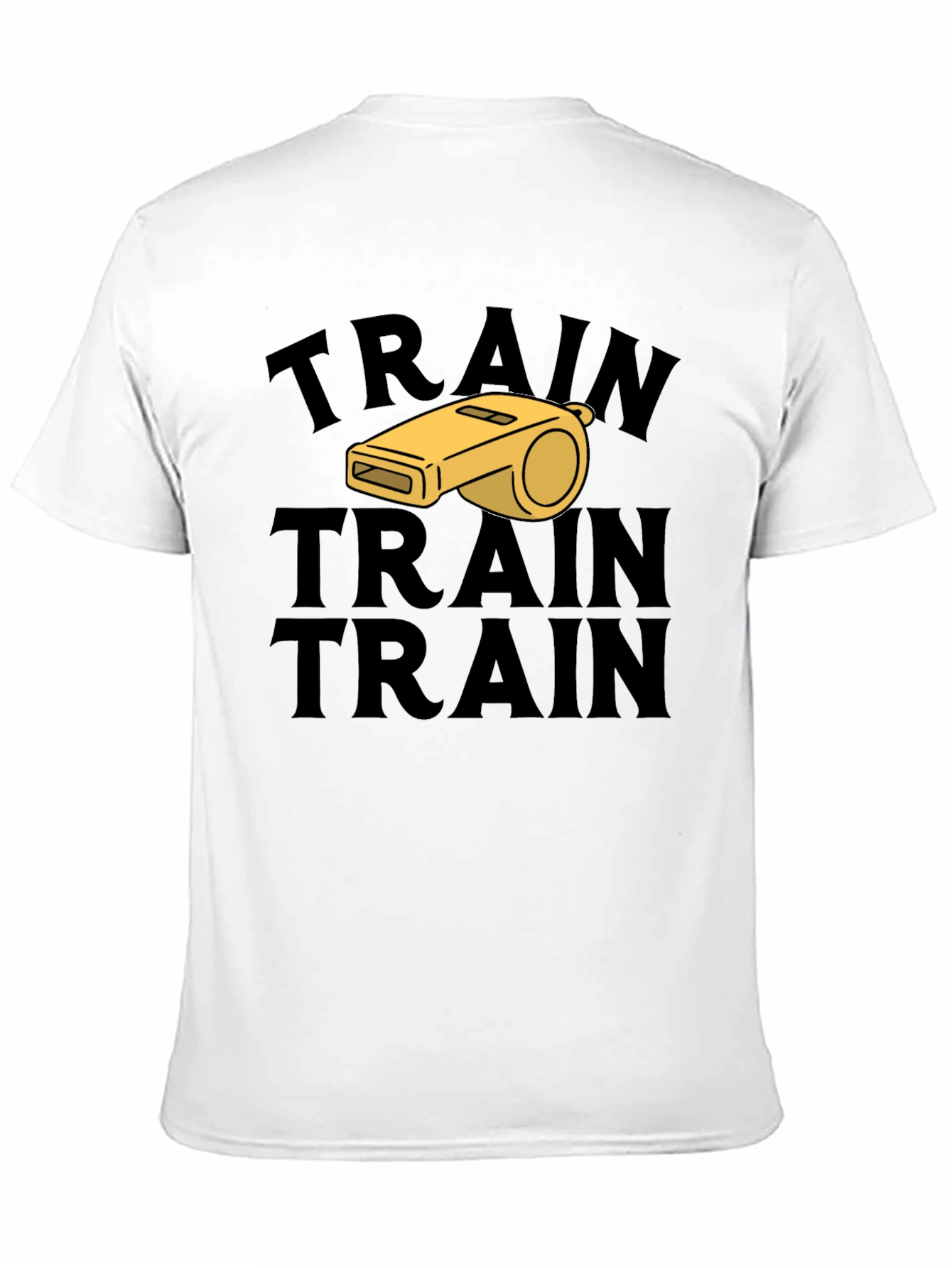 Train Whistle Graphic Tee - Black Cotton T-Shirt