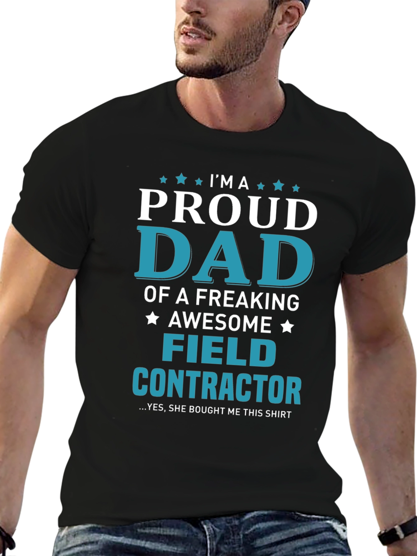 Proud Dad Field Contractor Graphic T-Shirt