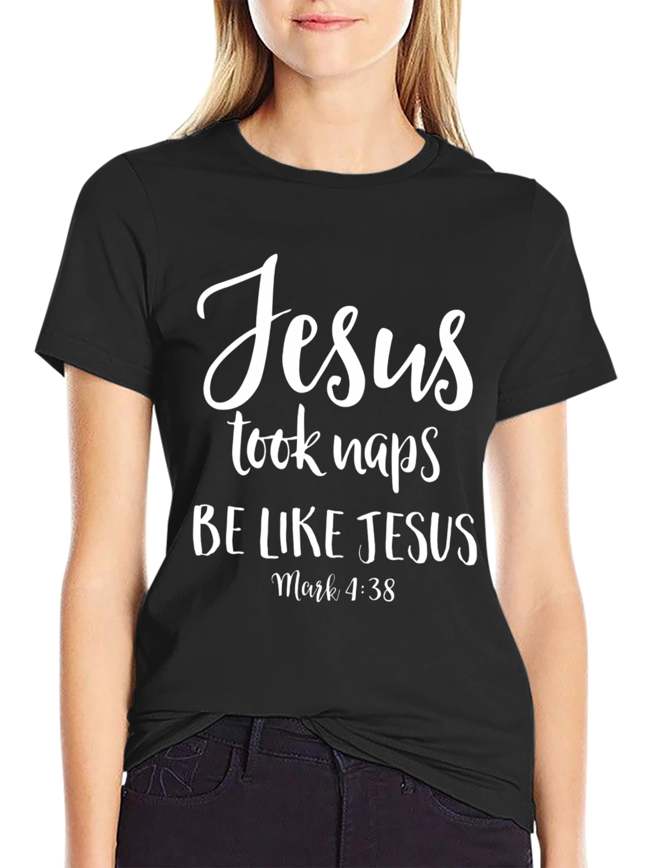 Jesus Took Naps Black Graphic T-Shirt