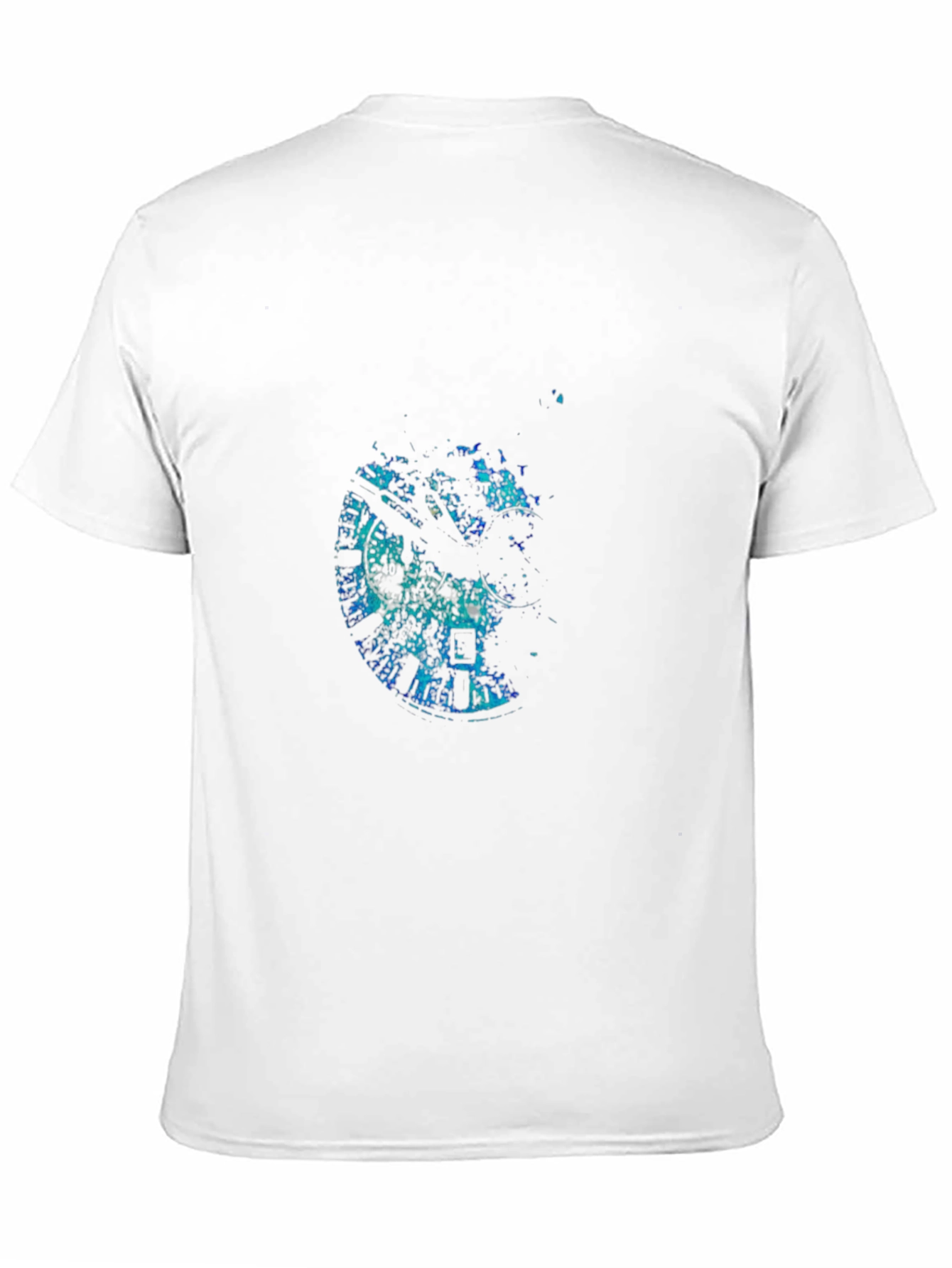 Mens Black Graphic Tee - Abstract Clock Design
