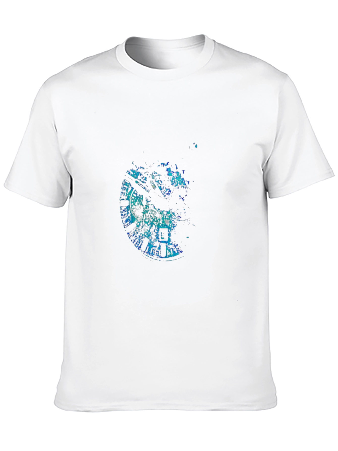 Mens Black Graphic Tee - Abstract Clock Design