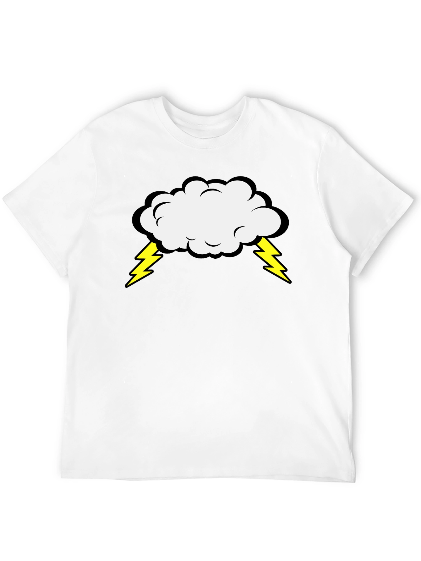 Storm Cloud Graphic Tee - Black Cotton T-Shirt