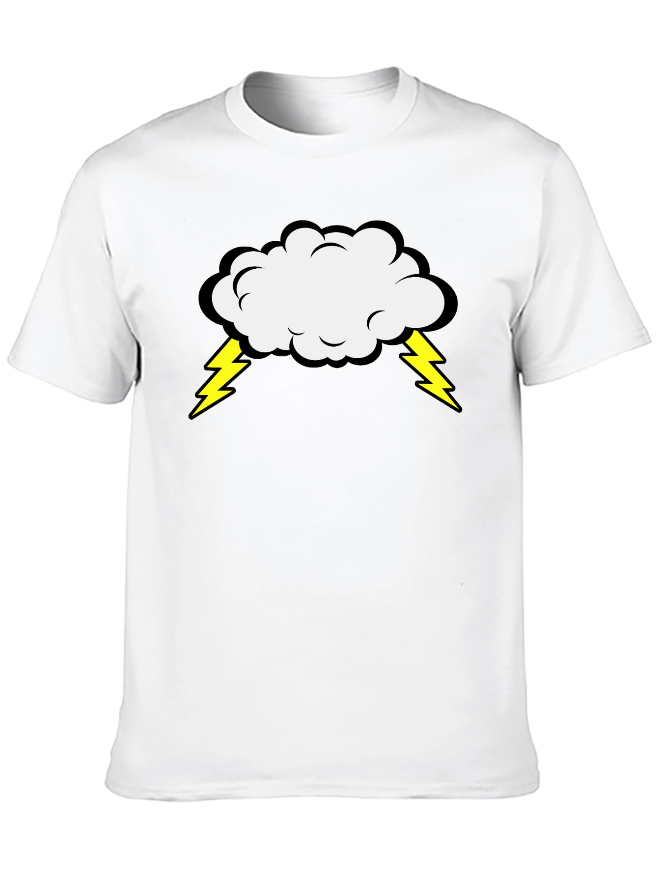 Storm Cloud Graphic Tee - Black Cotton T-Shirt