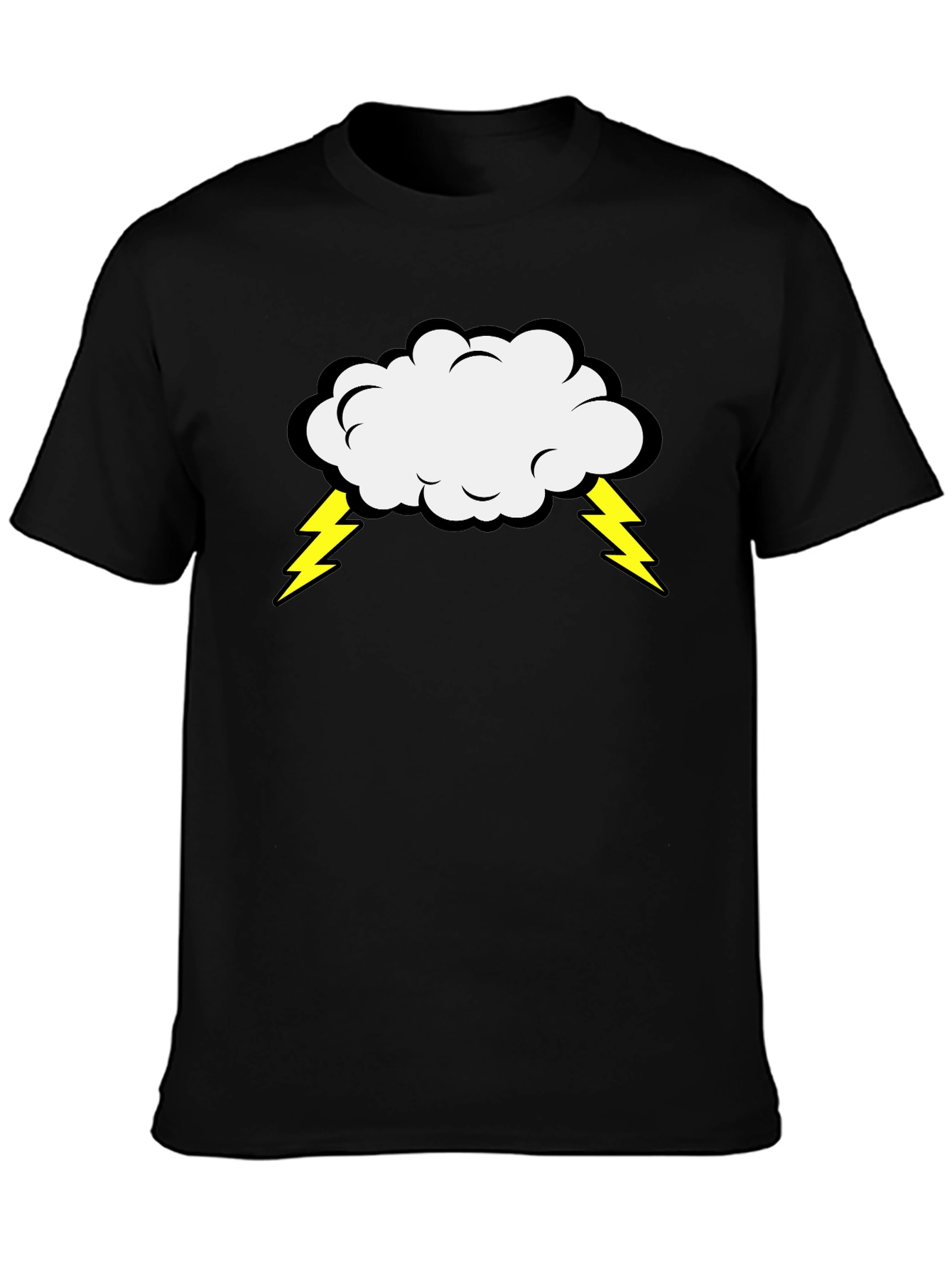 Storm Cloud Graphic Tee - Black Cotton T-Shirt