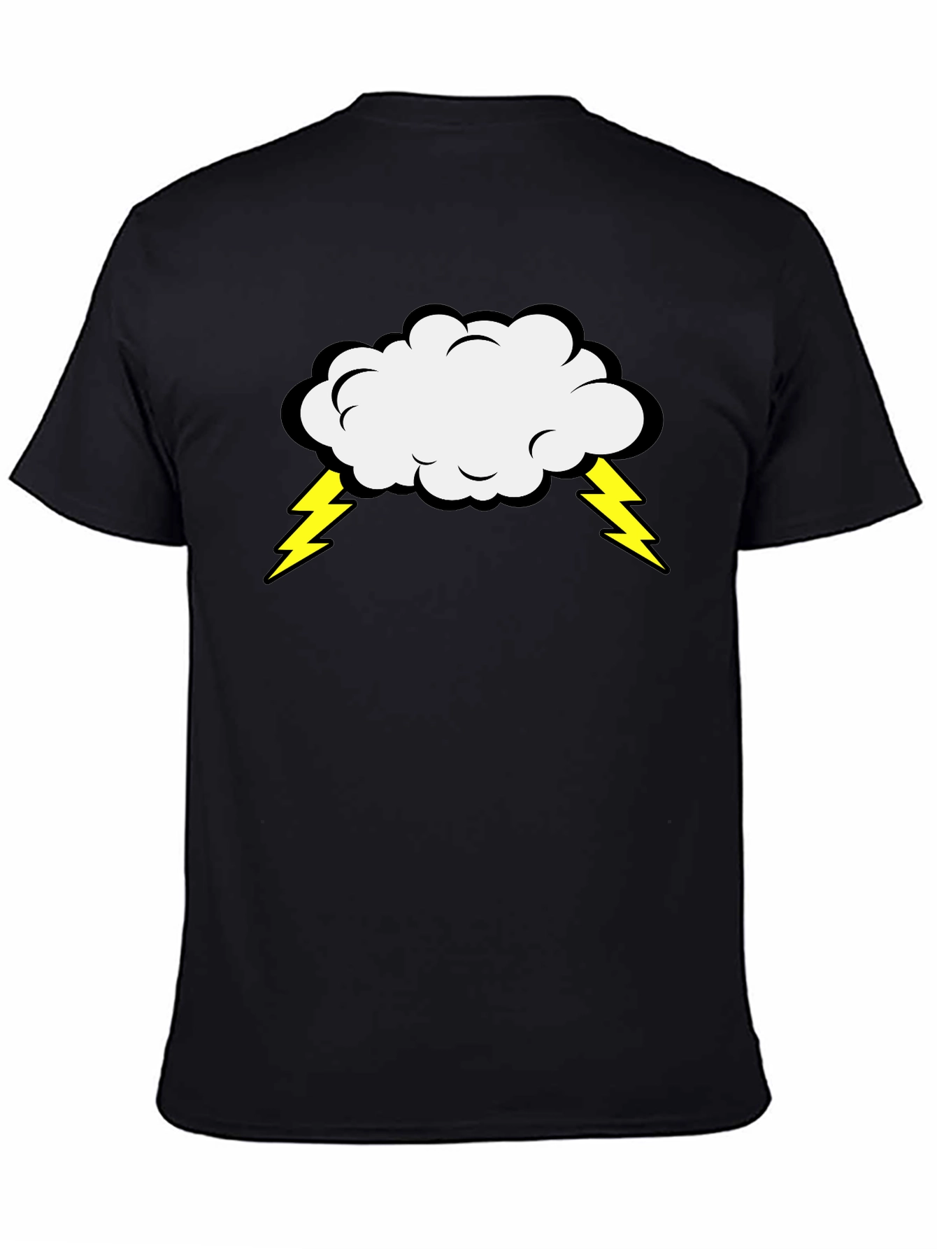 Storm Cloud Graphic Tee - Black Cotton T-Shirt