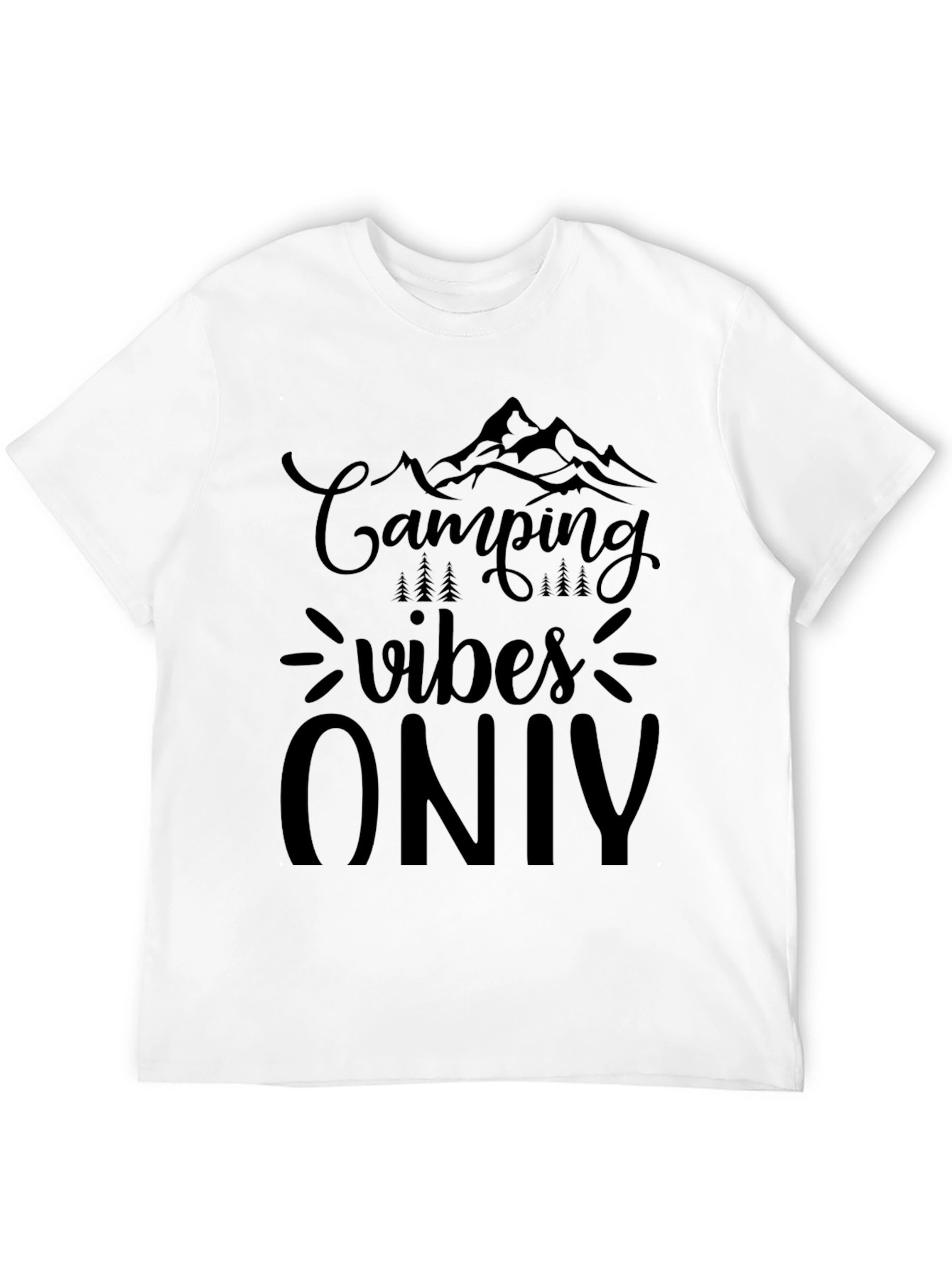 Camping Vibes Only Black Graphic Tee