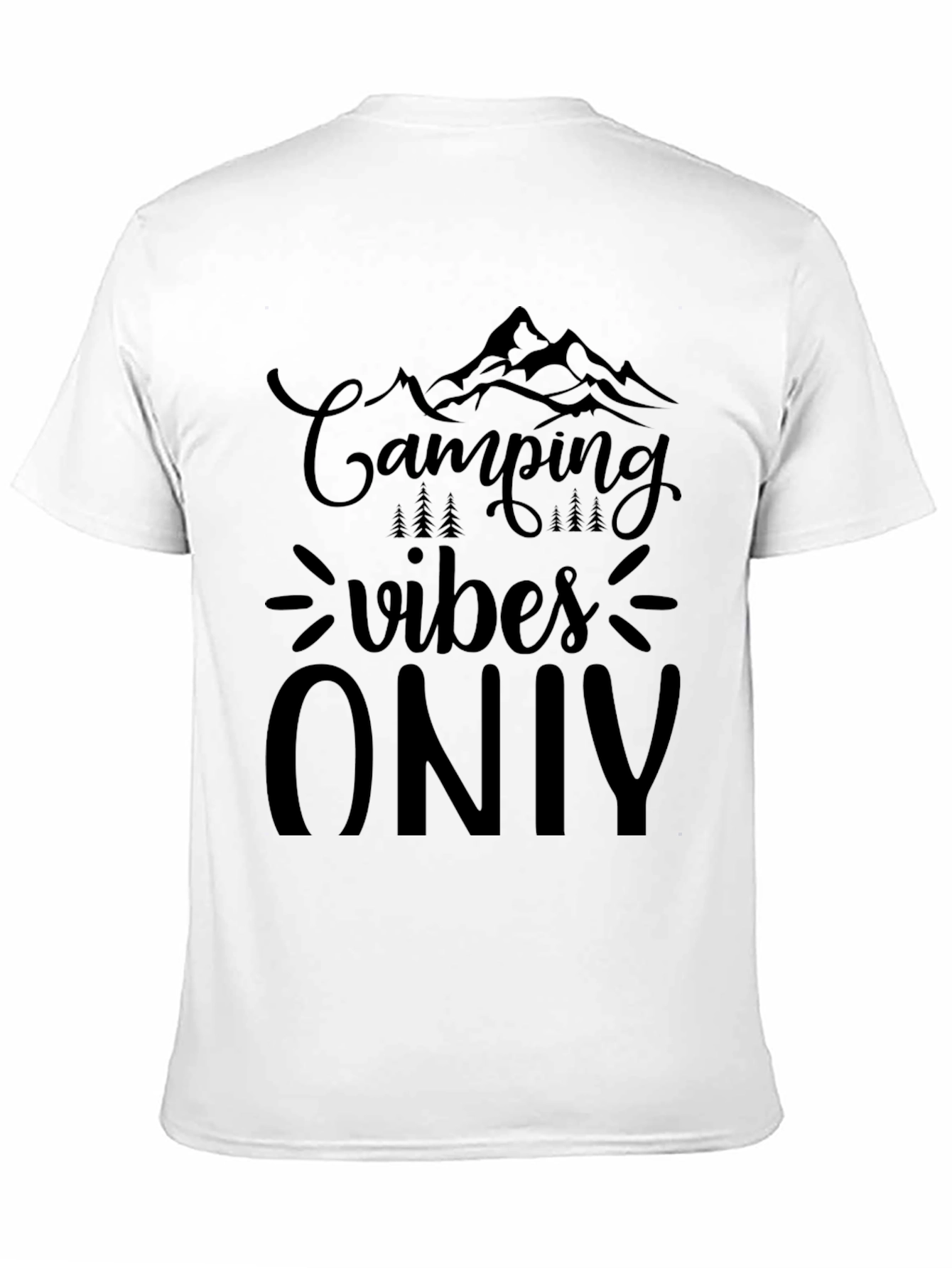 Camping Vibes Only Black Graphic Tee