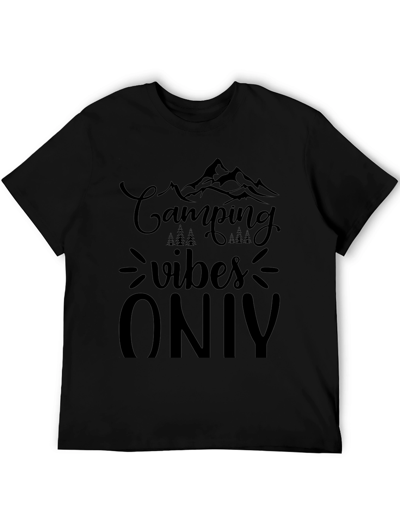 Camping Vibes Only Black Graphic Tee
