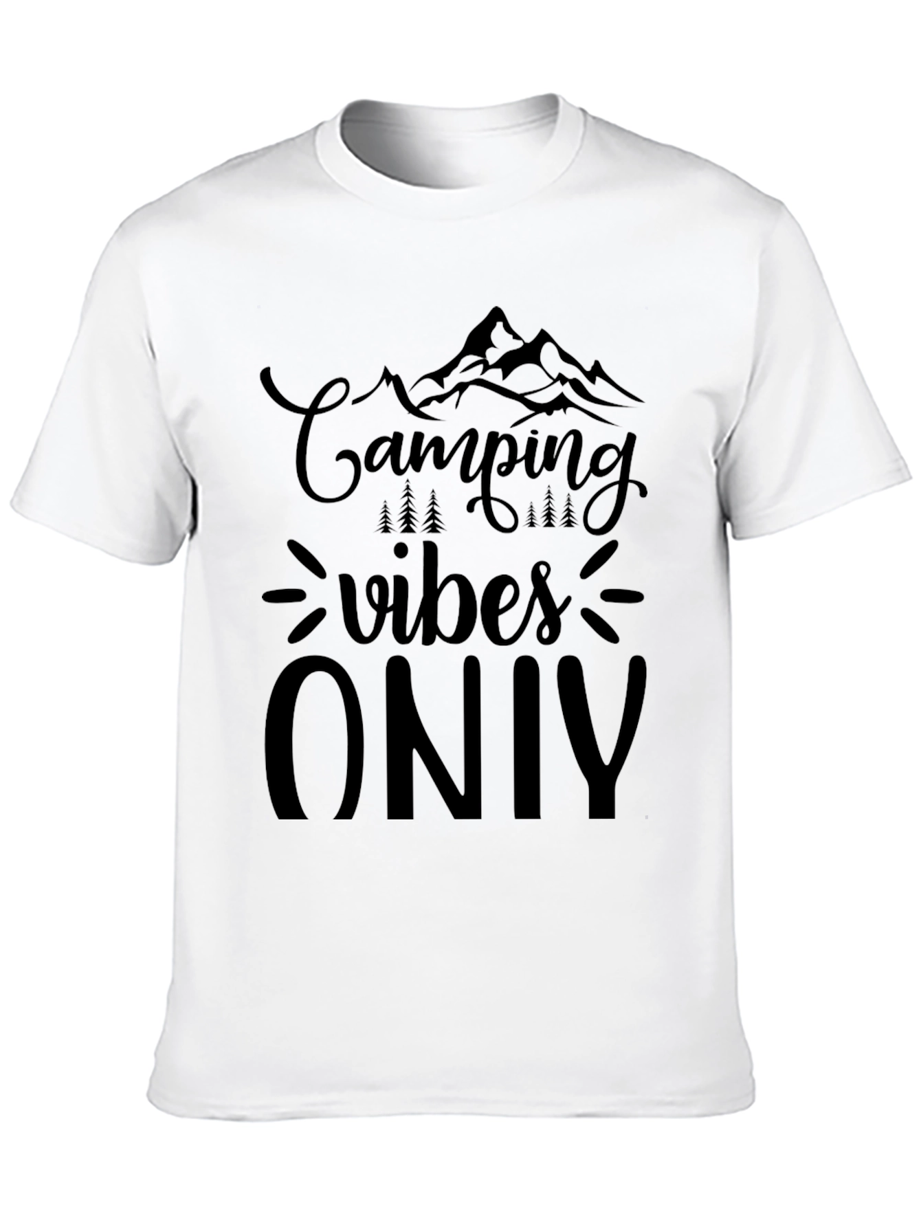 Camping Vibes Only Black Graphic Tee