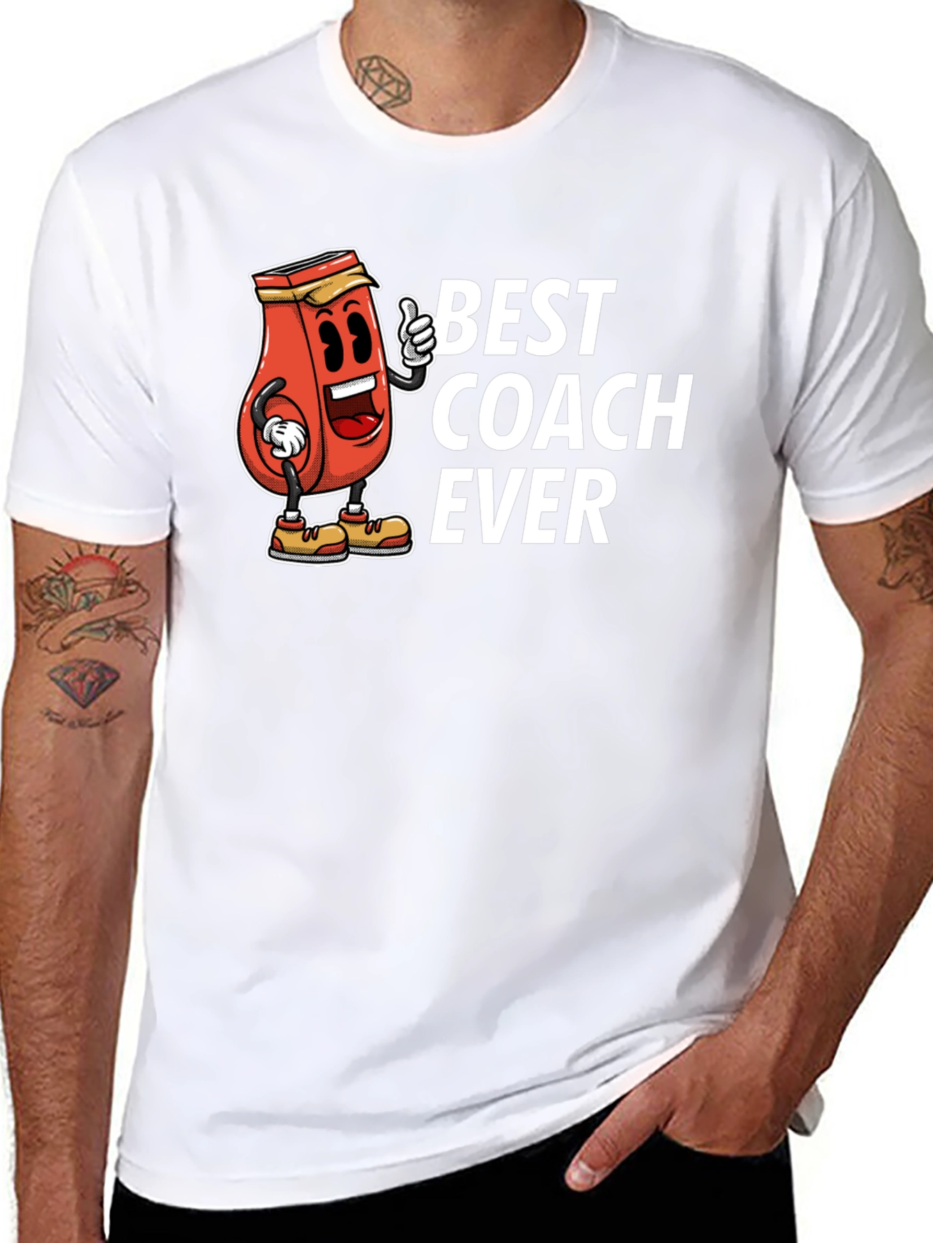 Best Coach Ever Black Graphic T-Shirt