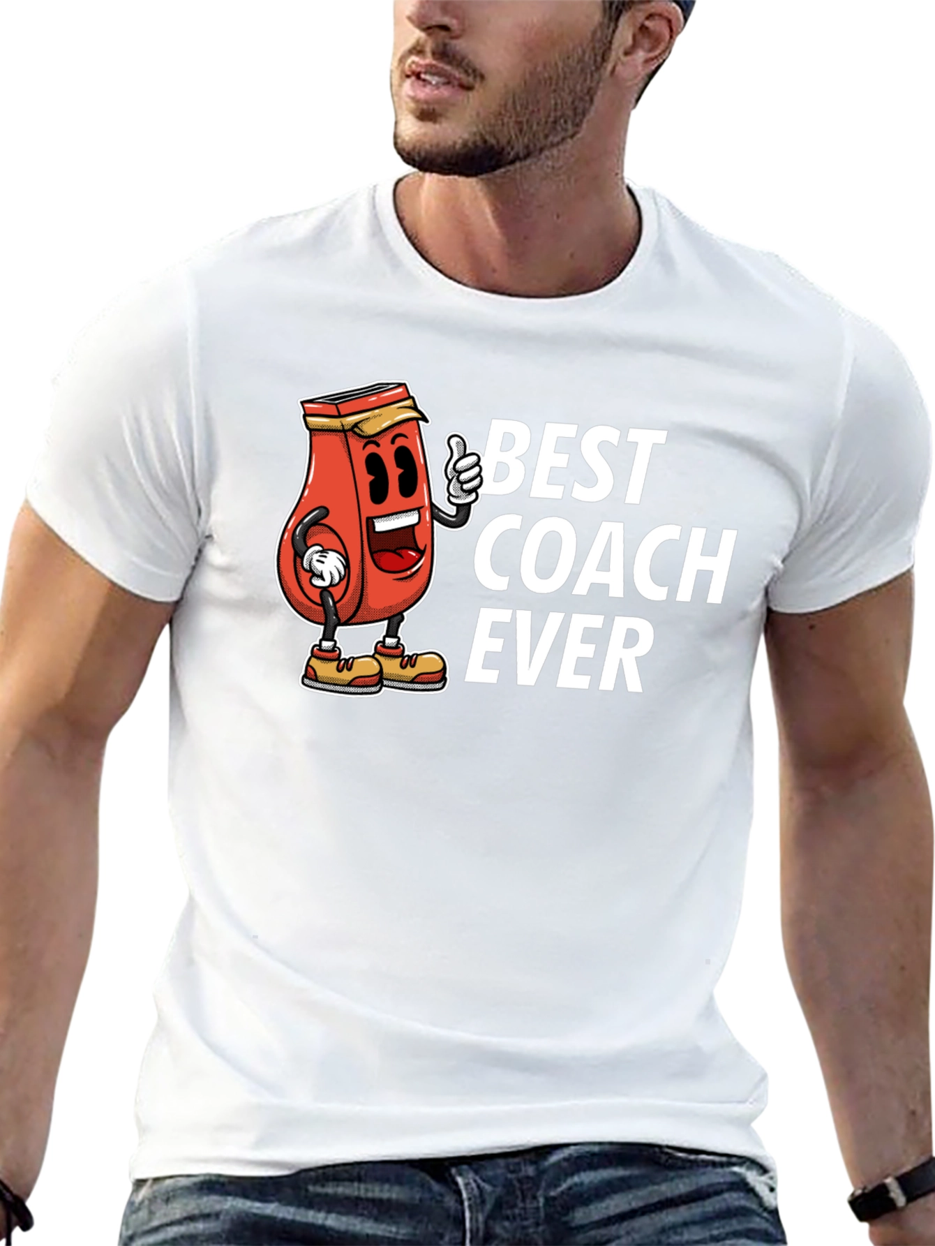 Best Coach Ever Black Graphic T-Shirt