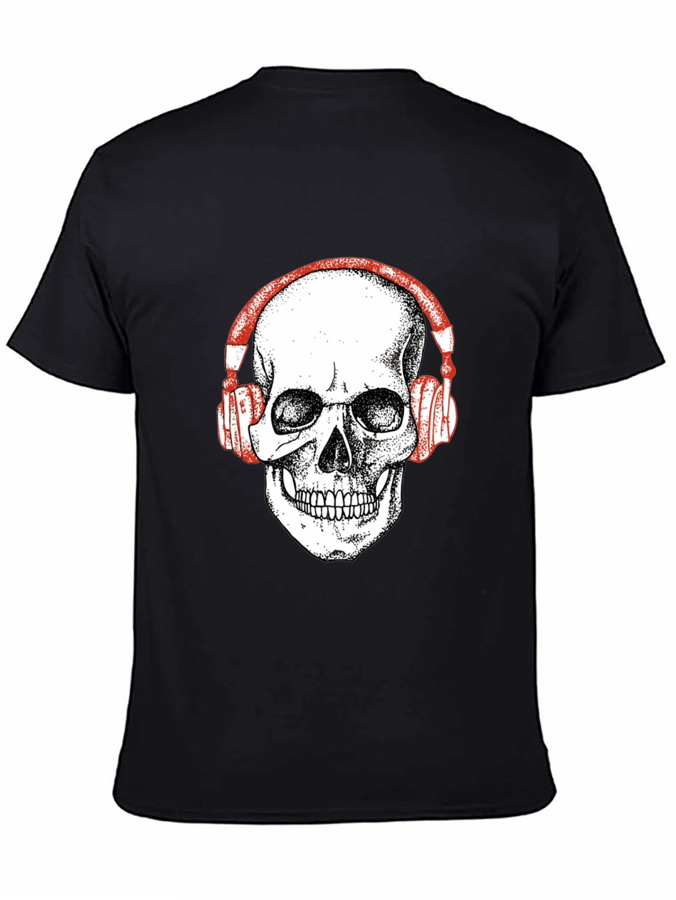 Skull Headphones Graphic Tee - Black