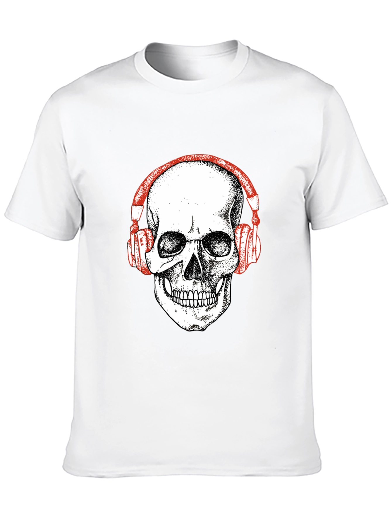 Skull Headphones Graphic Tee - Black
