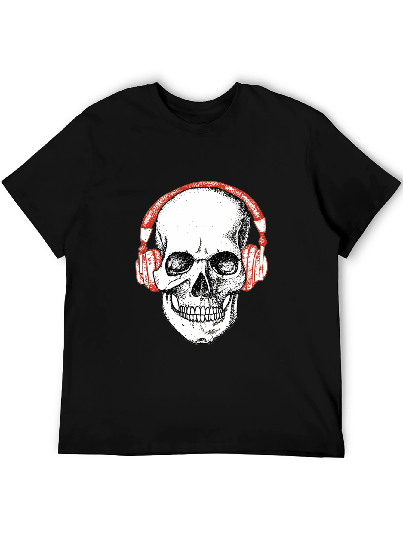 Skull Headphones Graphic Tee - Black