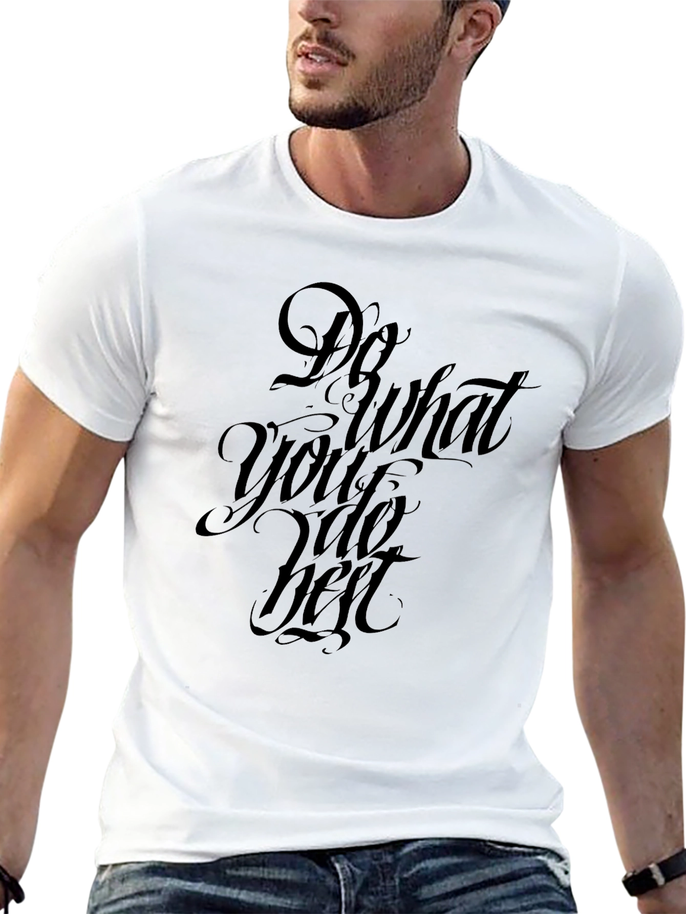 Black T-Shirt with Do What You Do Best Graphic