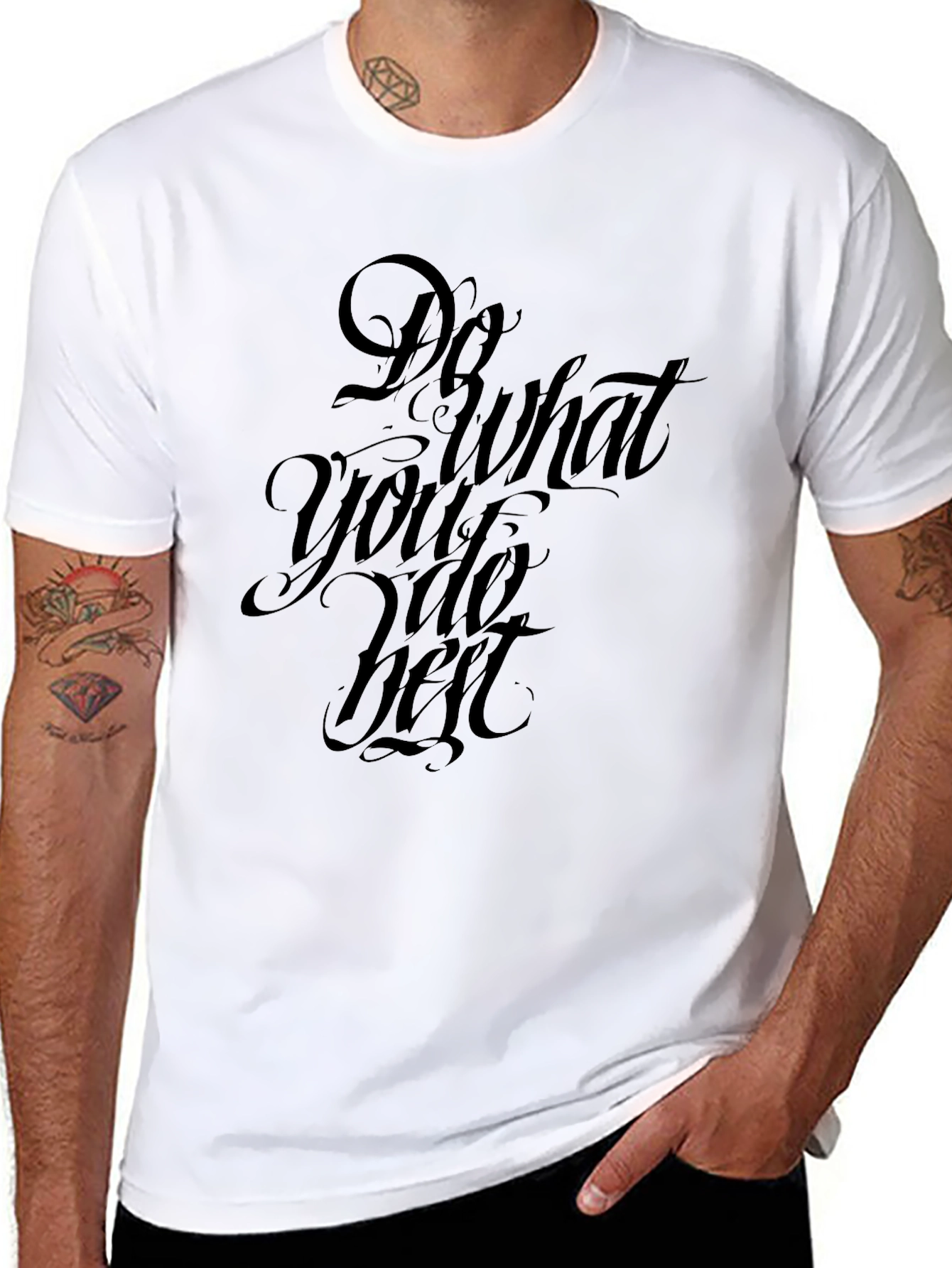 Black T-Shirt with Do What You Do Best Graphic
